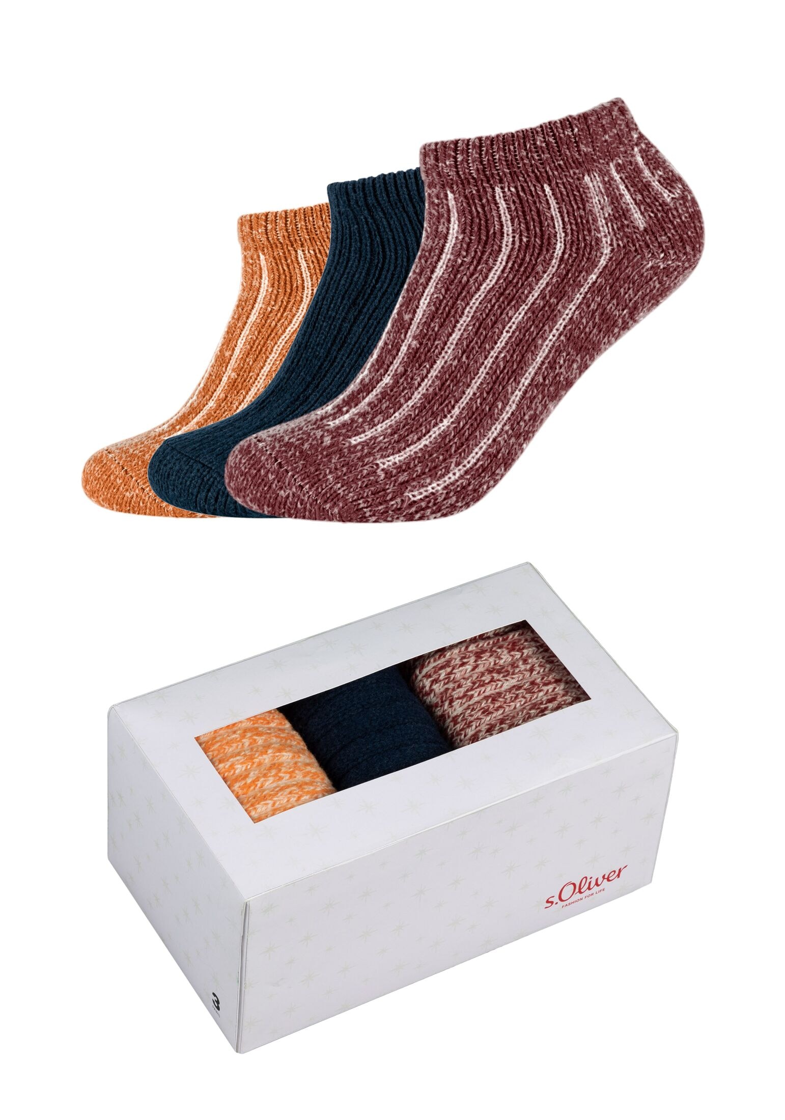 s.Oliver Sneakersocken "Sneakersockenbox 3er Pack" günstig online kaufen