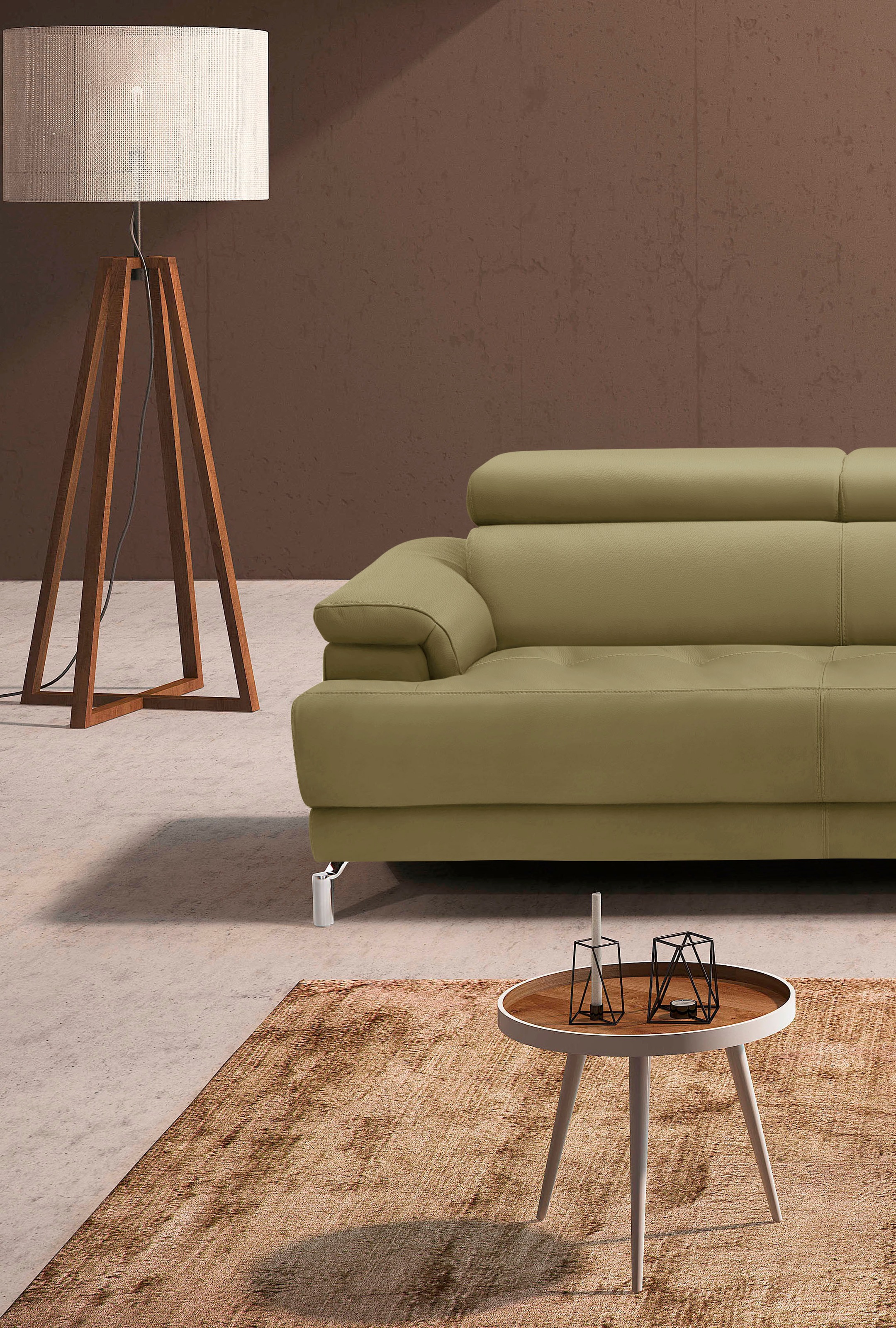 Egoitaliano Ecksofa »Soul, extravagantes Designsofa, Megasofa, super bequem, tolle Details«, mit Trapez-Abschlußelement, inkl verstellbarer Kopfteile
