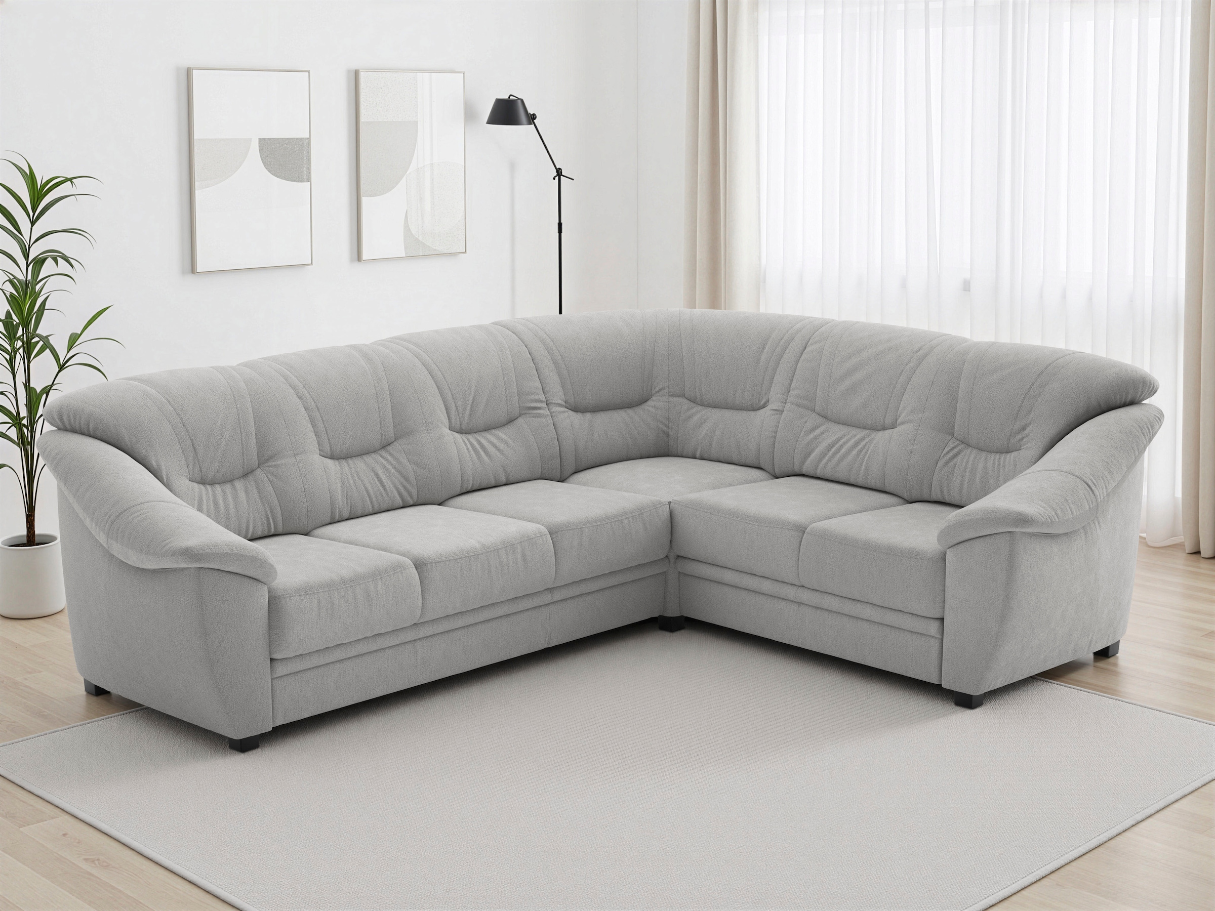 sit&more Ecksofa "Savona L-Form, B. 262 cm, Komfortsitz, Eckcouch mit Stoff- & Lederwahl" optional Schlaffunktion, Liegefl. 120x195 cm