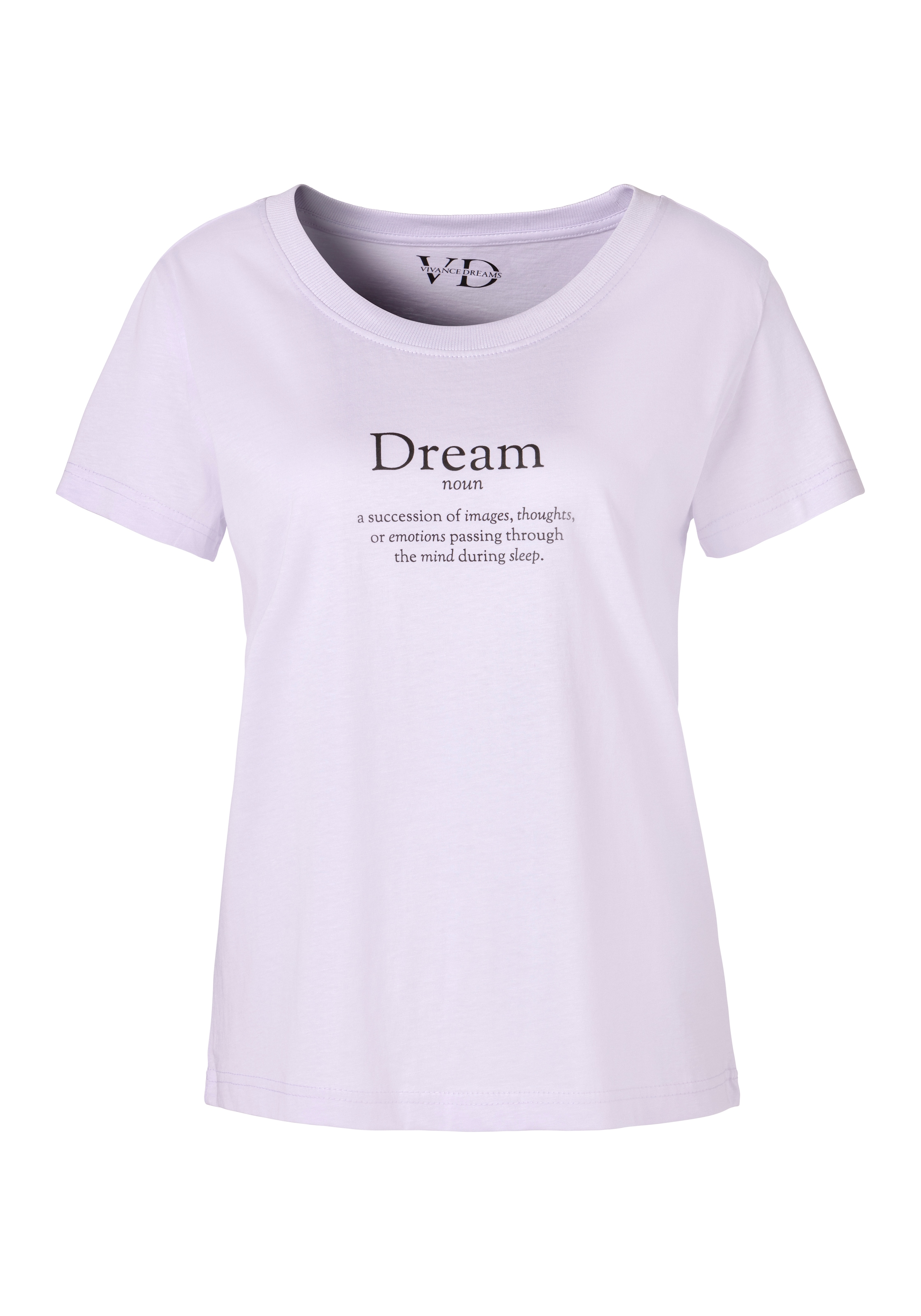 Vivance Dreams Pyjamaoberteil, mit Statementdruck