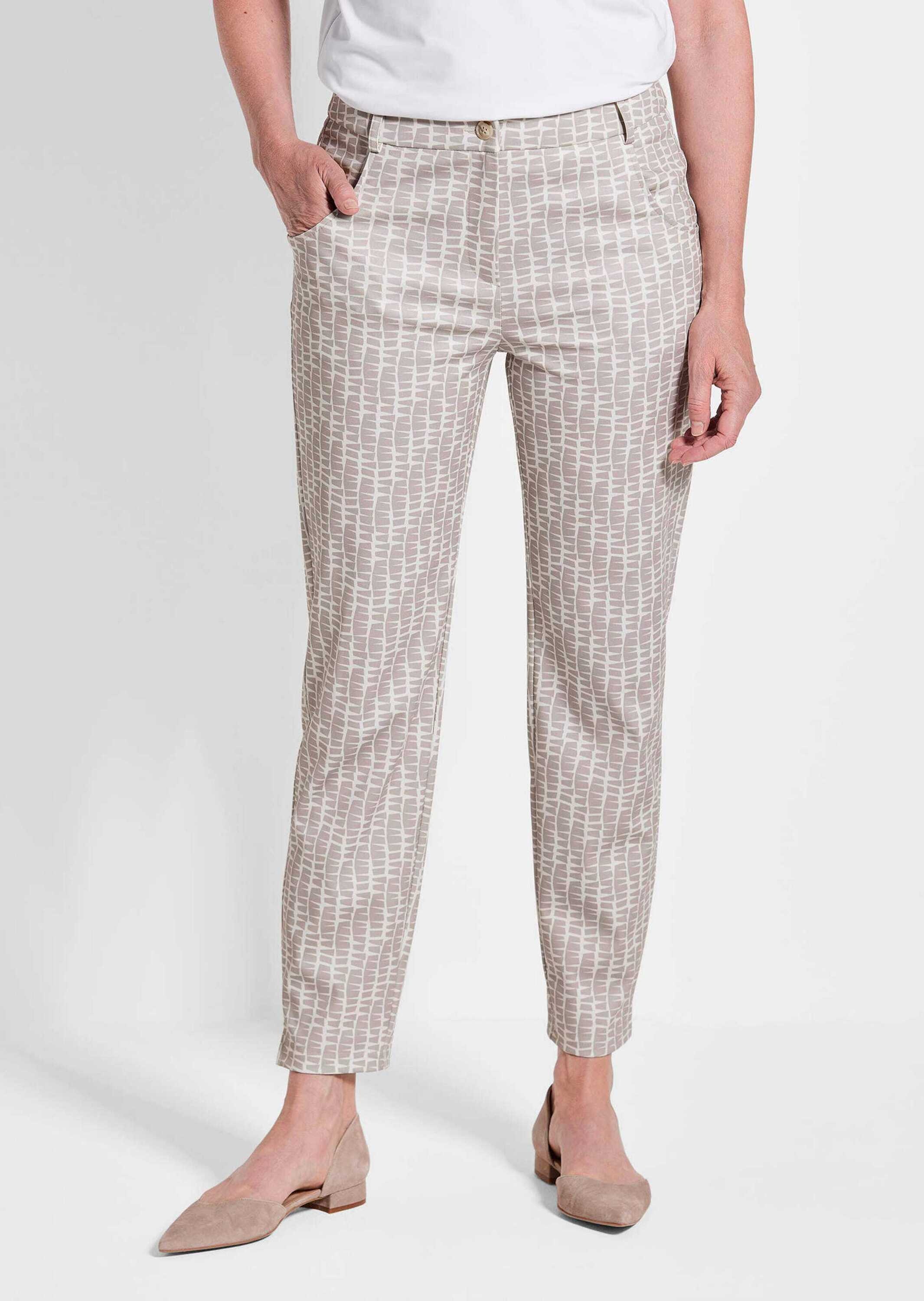 GOLDNER Stoffhose »Kurzgröße Jerseyhose BELLA mit Print«