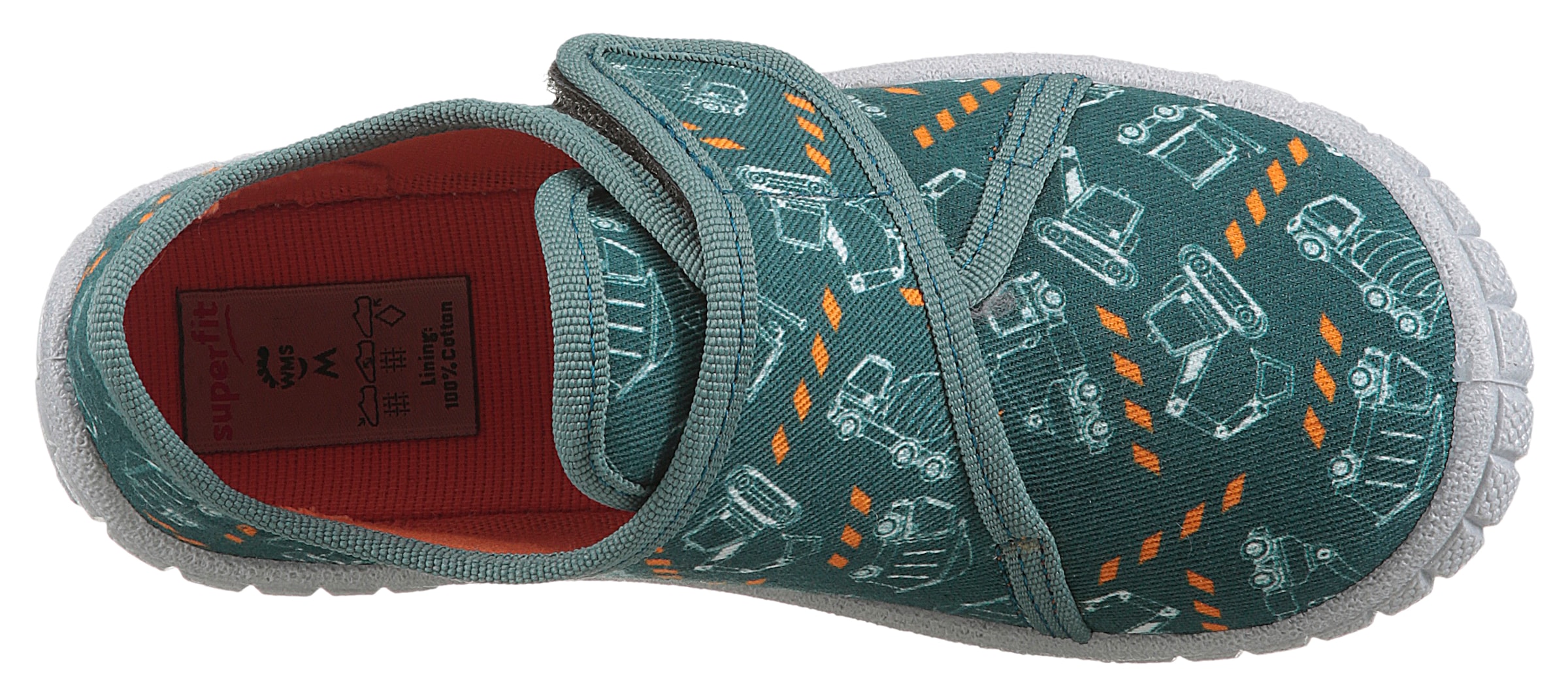 Superfit Hausschuh »BILL WMS: Mittel«, Klettschuh mit Klettverschluss, Größenschablone zum Download