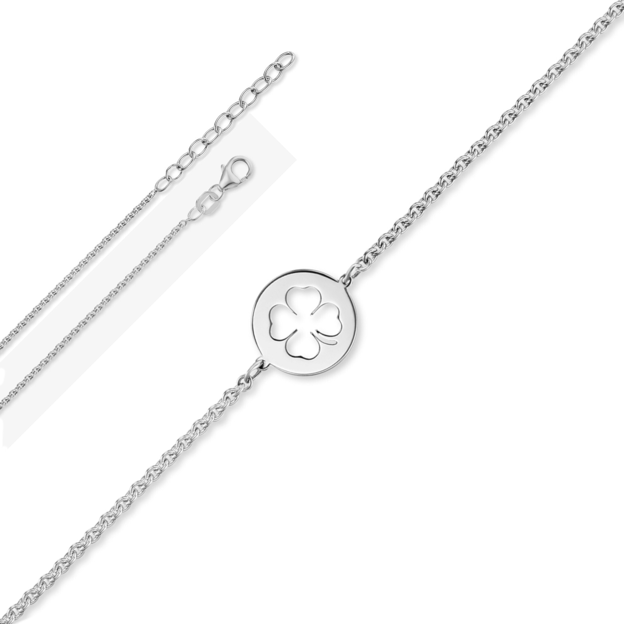 Silberarmband ONE ELEMENT "Kleeblatt Armband Rundankerkette aus 925 Silber 16 cm", silber, Armbänder, Damen, Silber 925 (Sterlingsilber), Silberarmband, Fein gefertigt – ein Zeichen mit besonderer Bedeutung