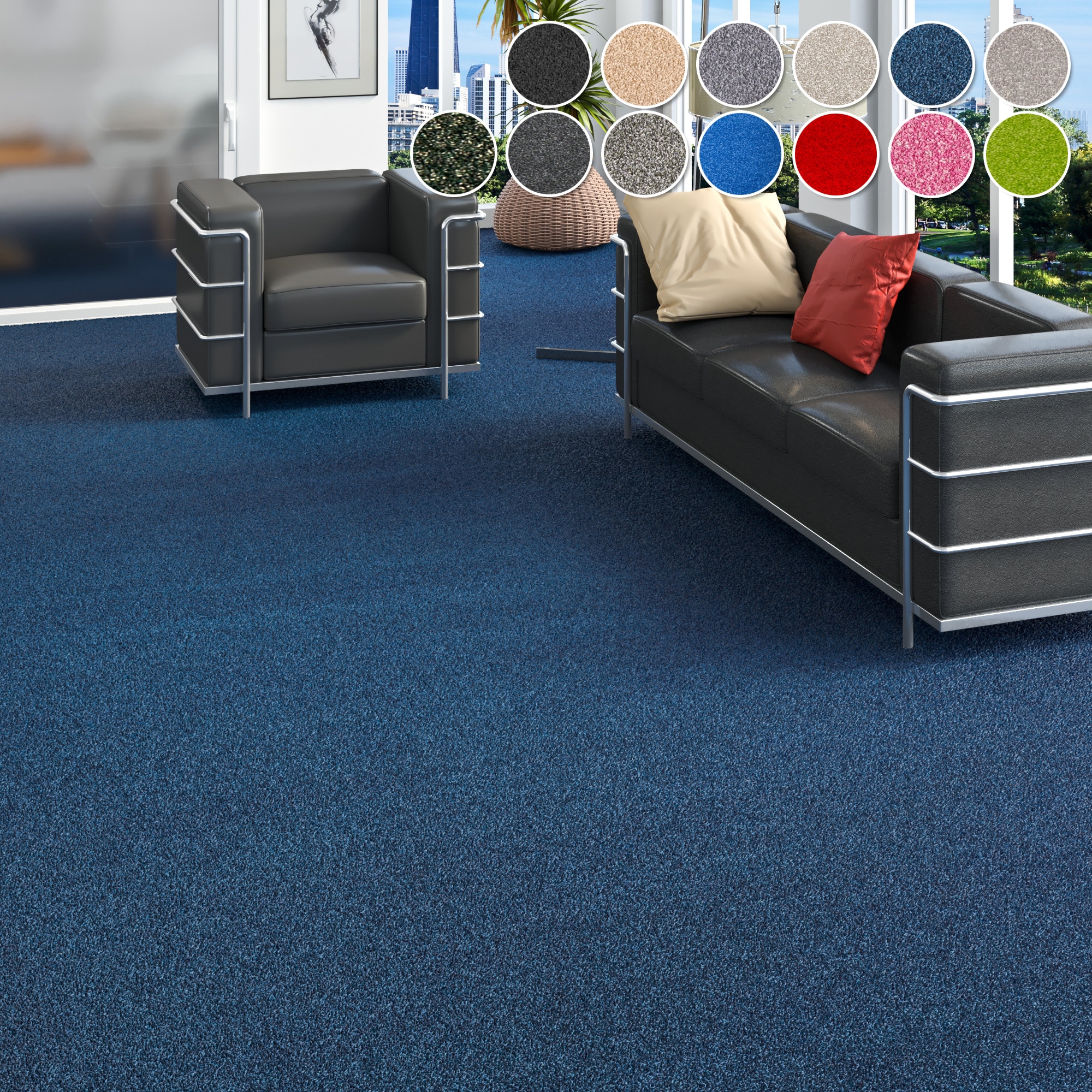 OTTO home Teppichboden "Zephyra, Schlinge, Gesamthöhe 8 mm, Made in Netherlands" rechteckig Uni Farben, Breite 400 cm, strapazierfähig, Wohnzimmer, Schlafzimmer