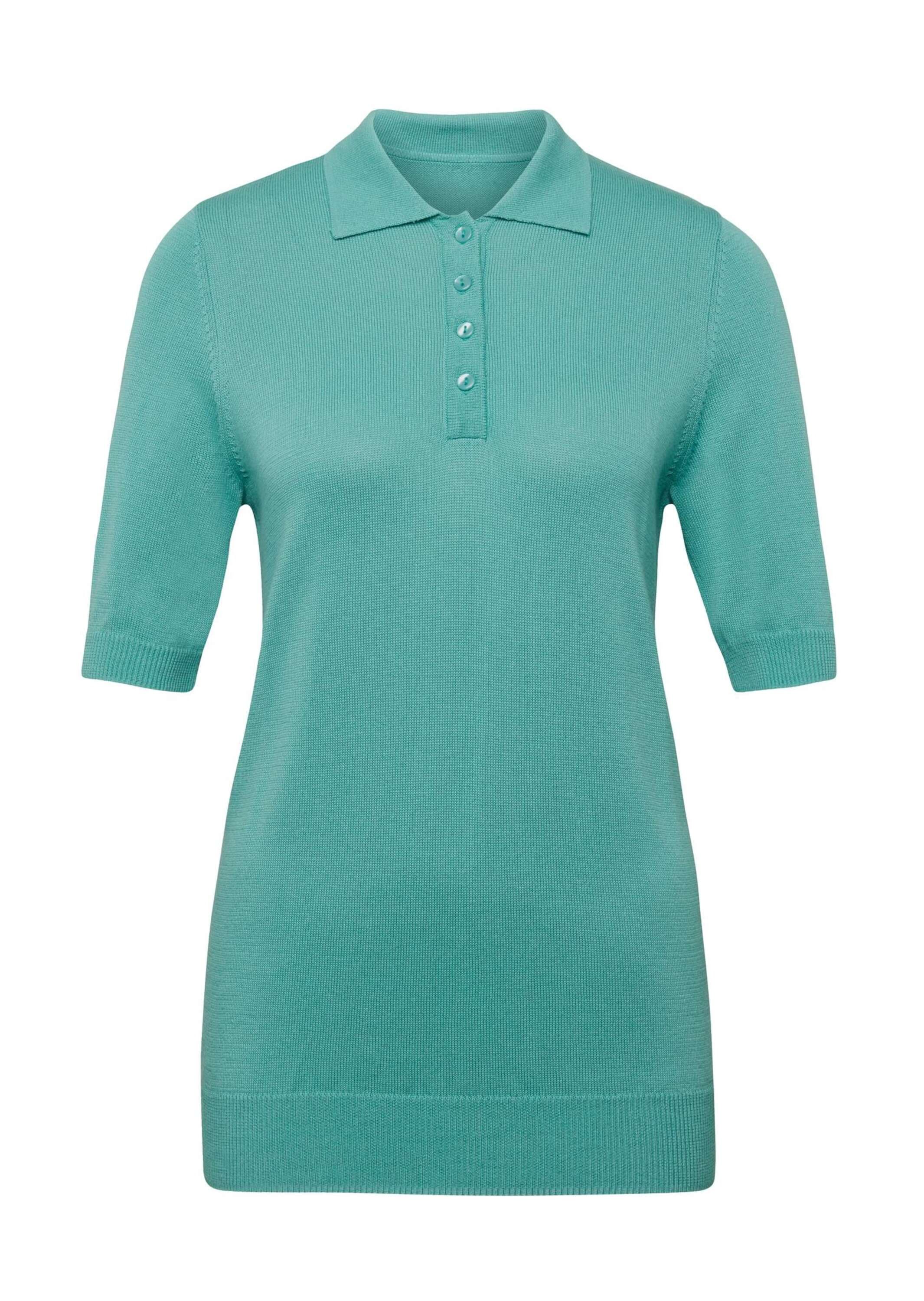 GOLDNER Kurzarmpullover "Kurzgröße Kurzarm Strickpullover mit adrettem Krag günstig online kaufen