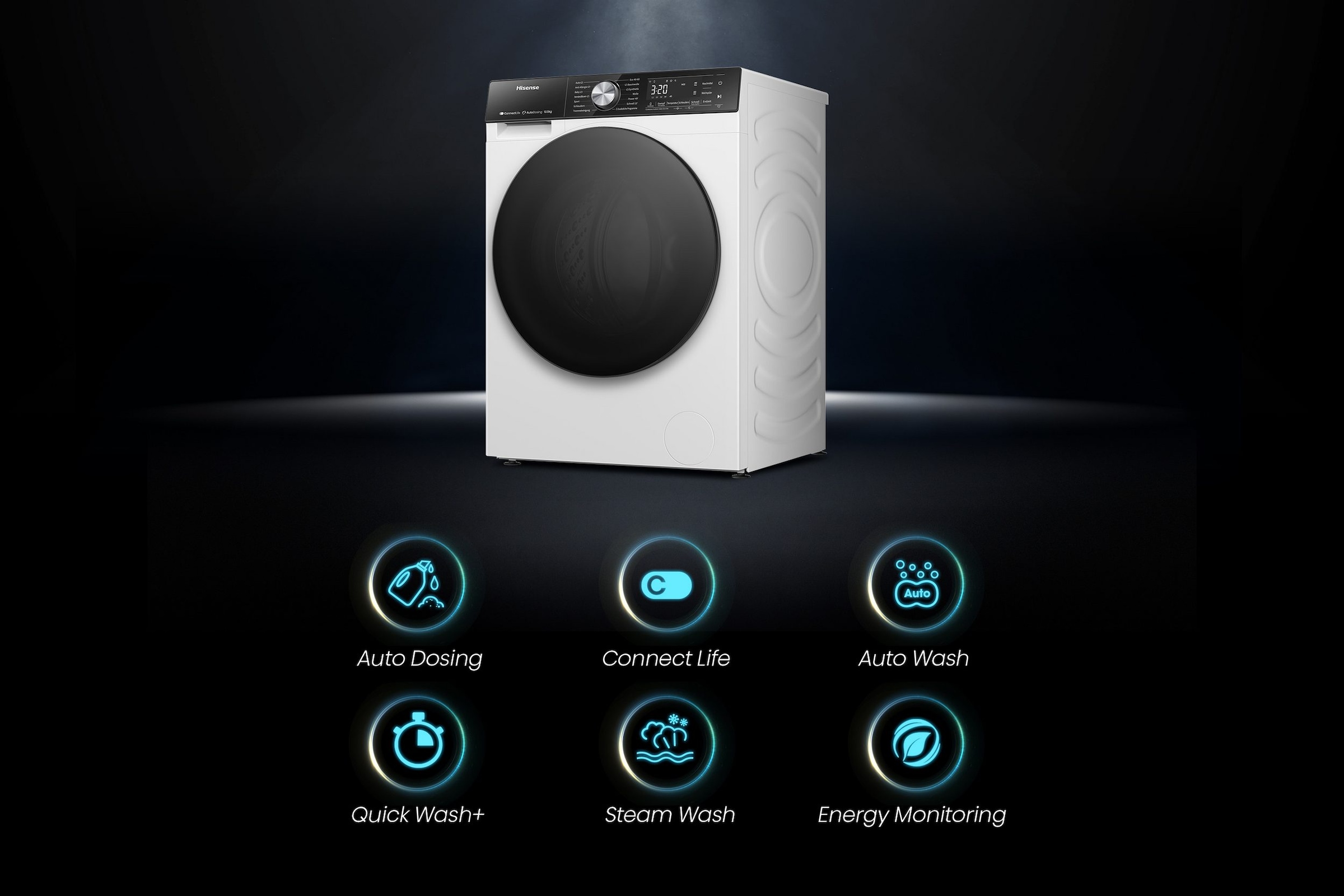 Hisense »WF5S1045BW« 10,5 kg 1400 U/min AutoDosing