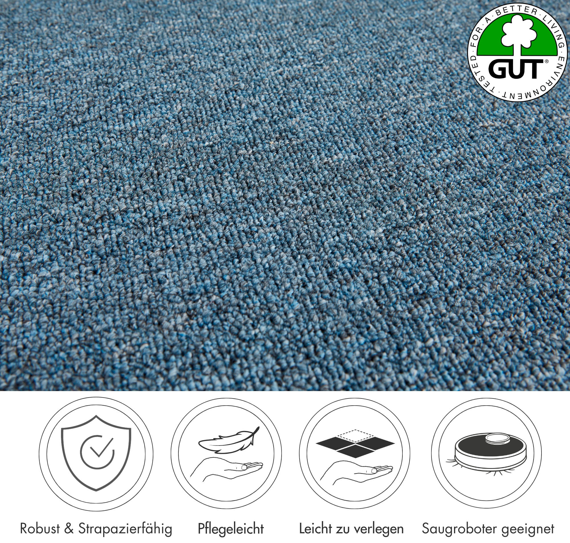 Andiamo Teppichboden »Bob, Feinschlinge, Made in Netherlands«, rechteckig, 4,5 mm Höhe, meliert, Breite 200, 400 oder 500 cm, strapazierfähig & pflegeleicht