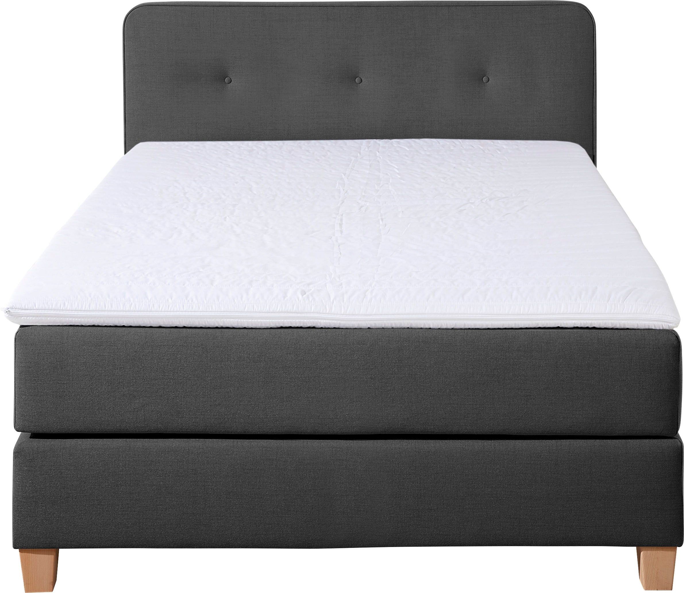 Home affaire Boxspringbett »Fargo«, inkl. Topper, in 3 Matratzenarten, in Samt- oder Strukturstoff