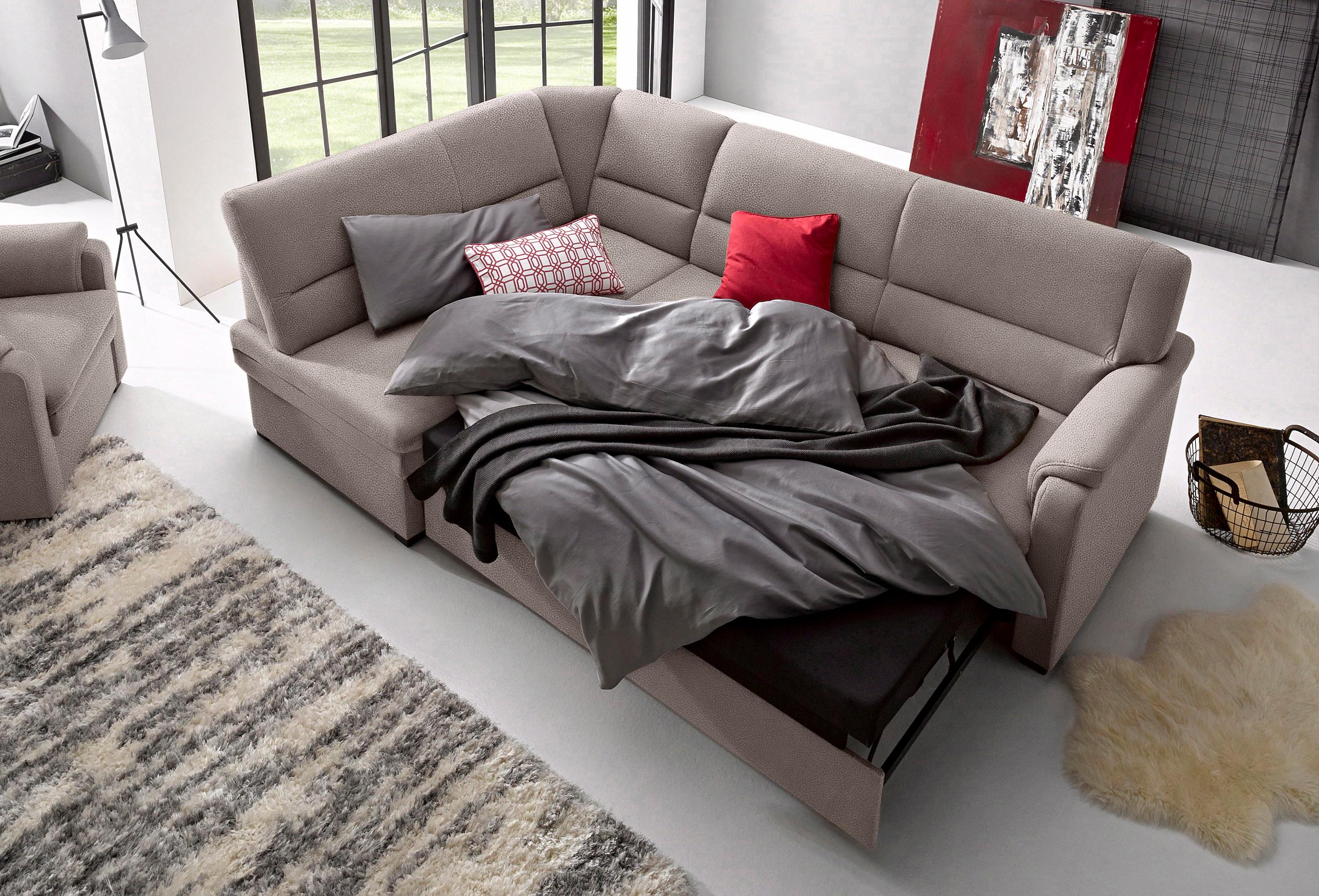sit&more Ecksofa "Pisa L-Form" mit Federkern, wahlweise mit Schlaffunktion