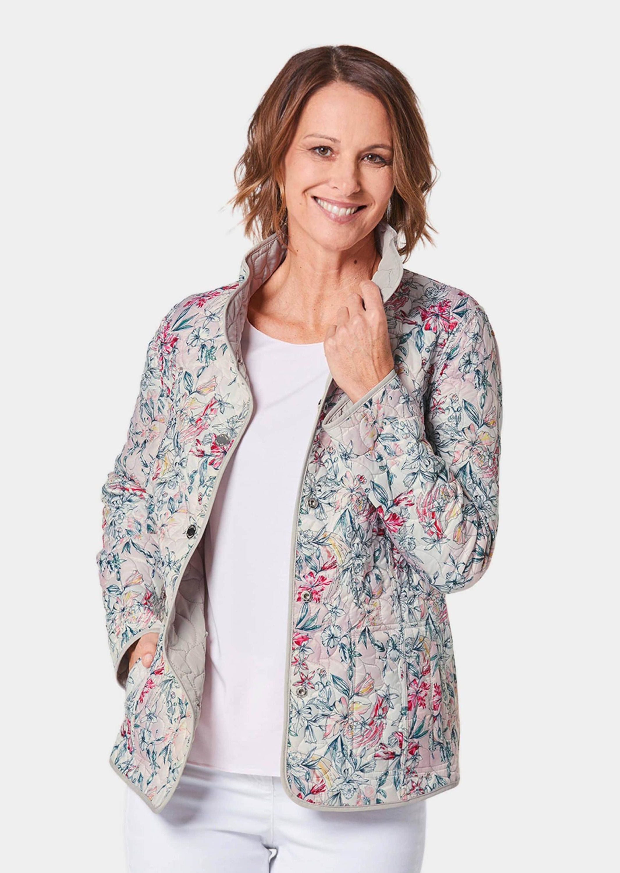 GOLDNER Steppjacke "Kurzgröße Wattierte Wendejacke mit Druckmuster" günstig online kaufen