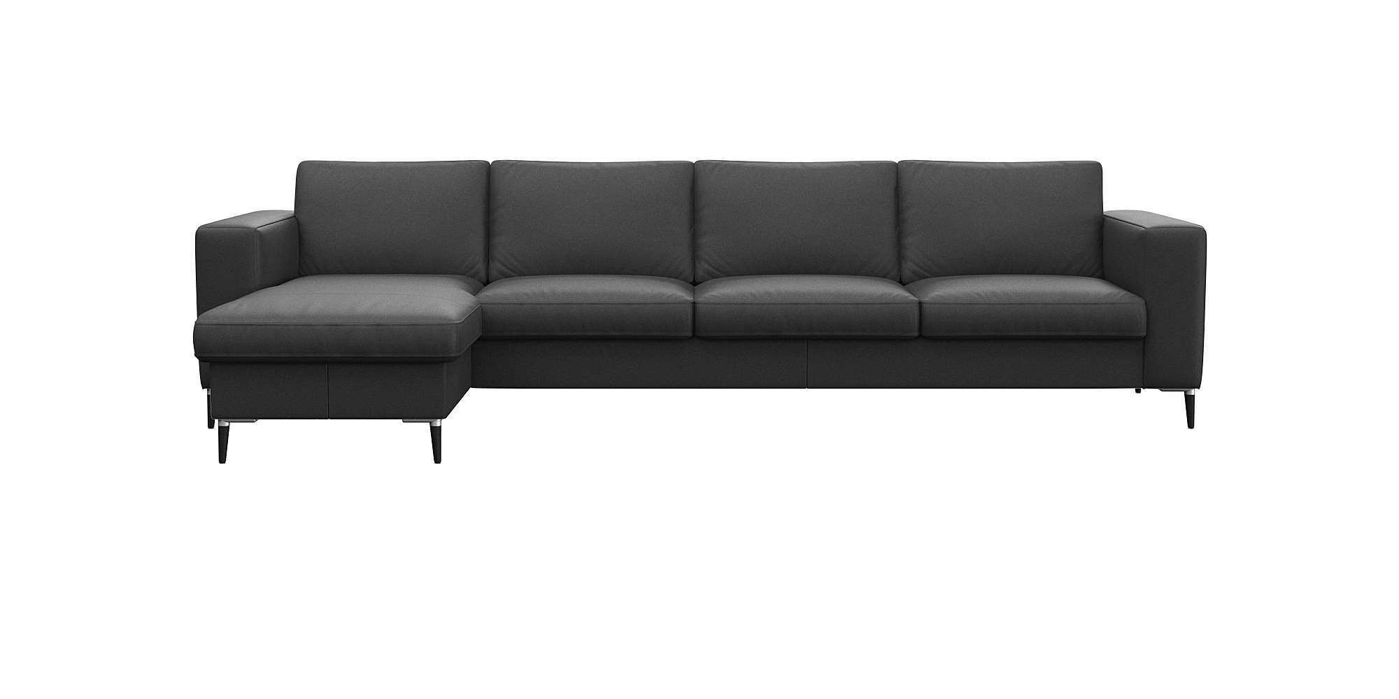 FLEXLUX Ecksofa "Fiore, L-Form" breite Armlehnen, Kaltschaum, Füße Alu+schwarz