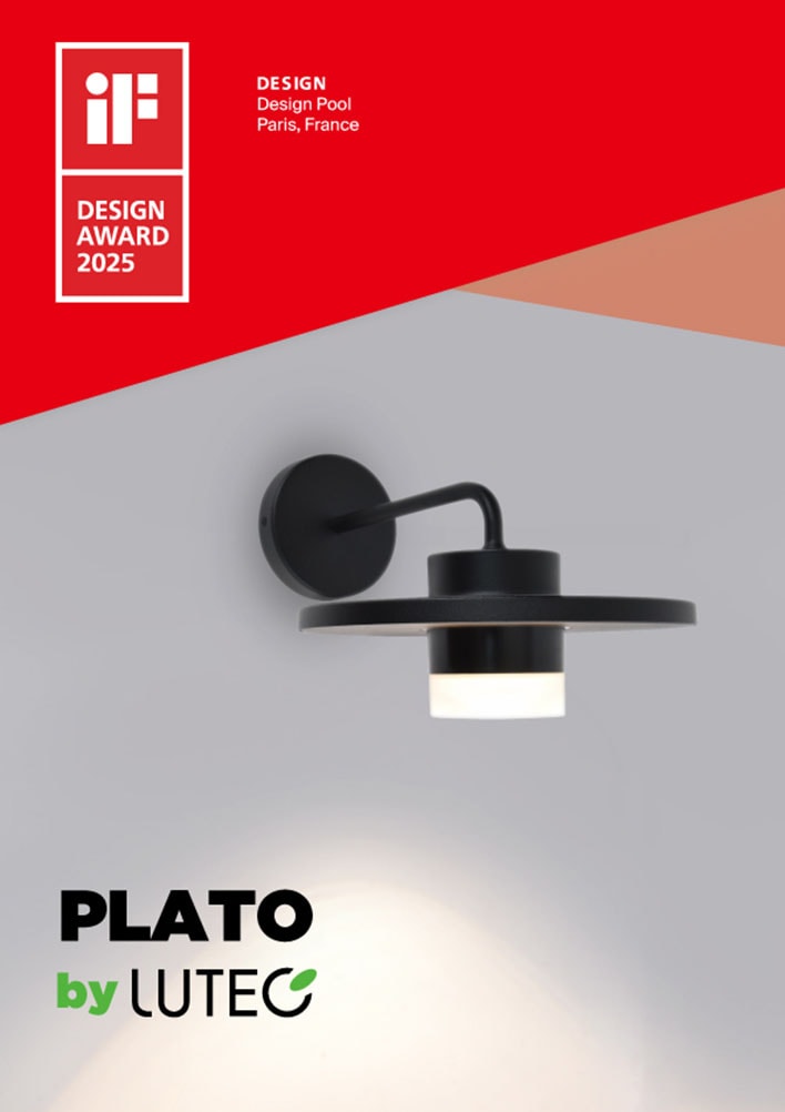 LUTEC LED Außen-Wandleuchte »LED-Aussenwandleuchte PLATO, schwarz matt«, 1 flammig, Leuchtmittel LED-Board | LED fest integriert, Design-Award