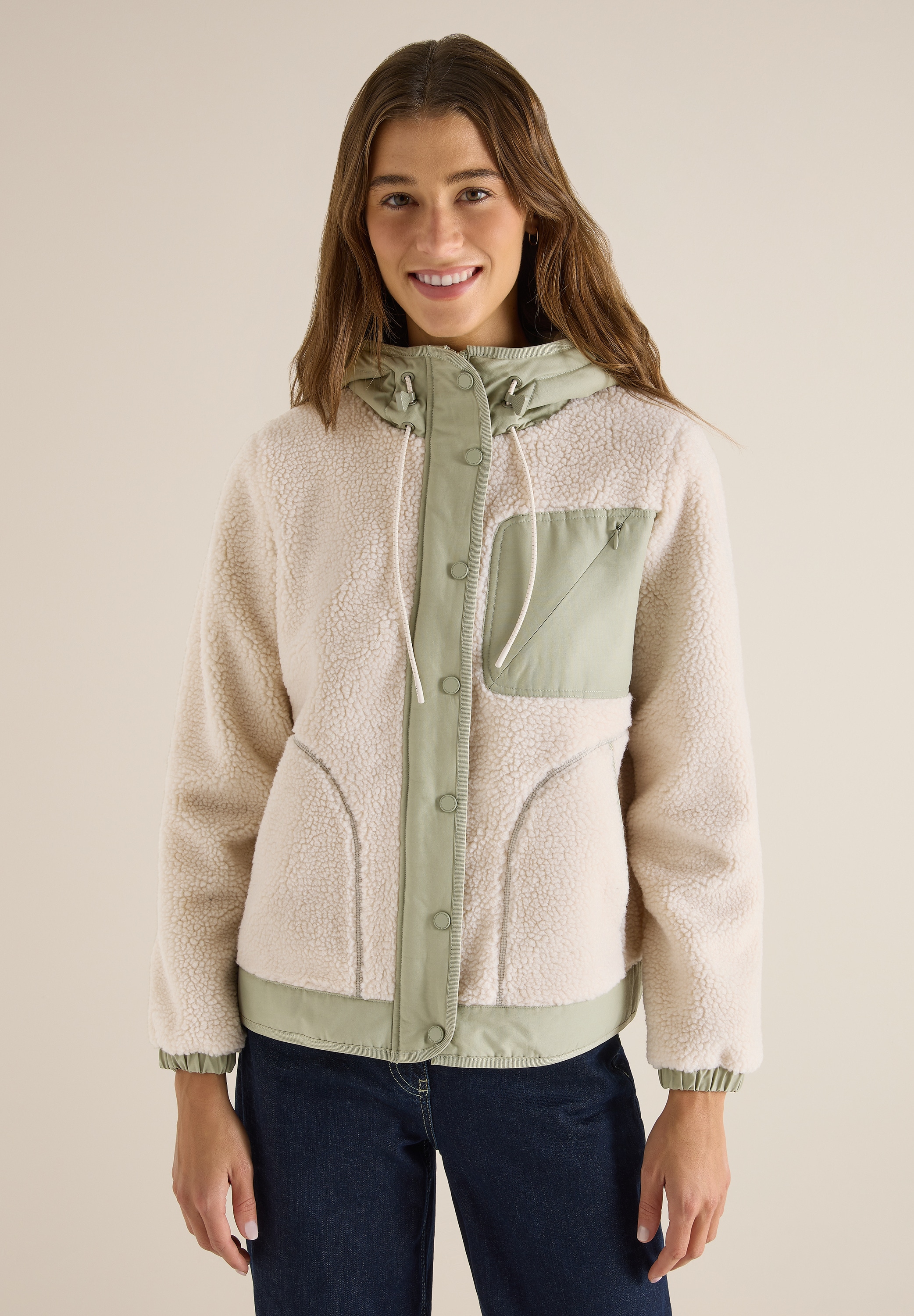 Cecil Fellimitatjacke mit Kapuze mit Kapuze günstig online kaufen