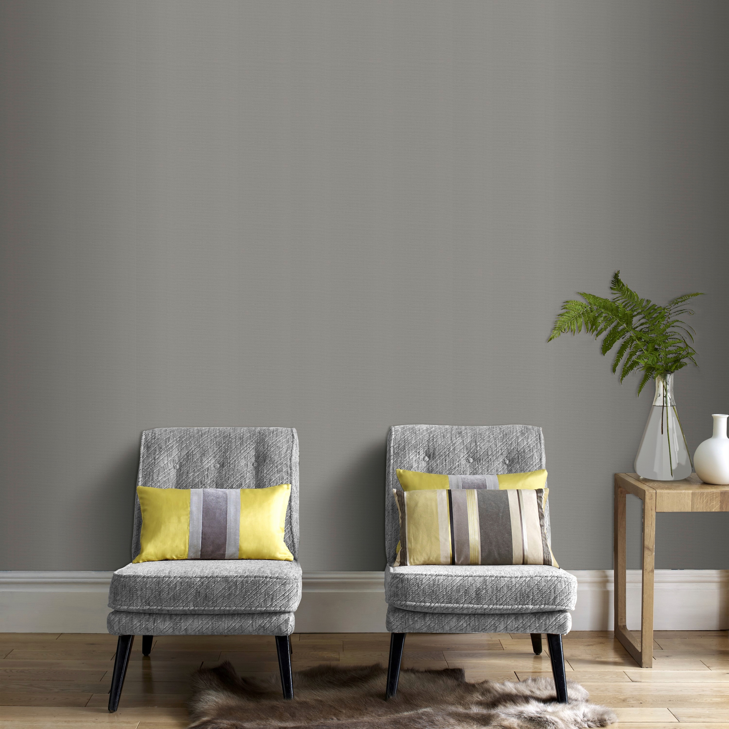 Superfresco Easy Vliestapete »Textil Uni«, uni, Grau - 10m x 52 cm