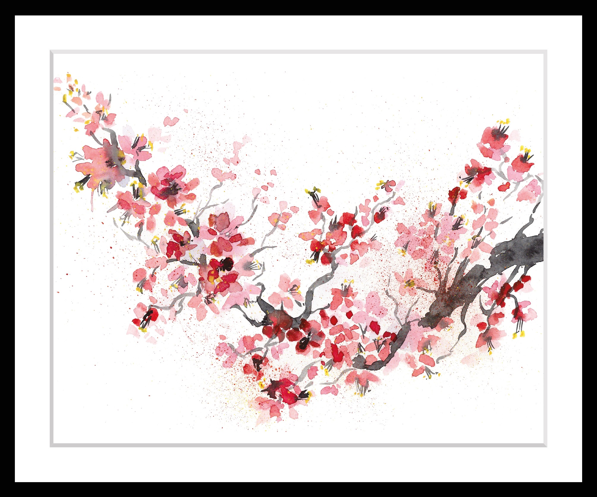 queence »Regina« Blätter | Kunst | Modern | Pflanzen | Pflanzenbilder HD Premium Poster-Druck inkl. Holzrahmen