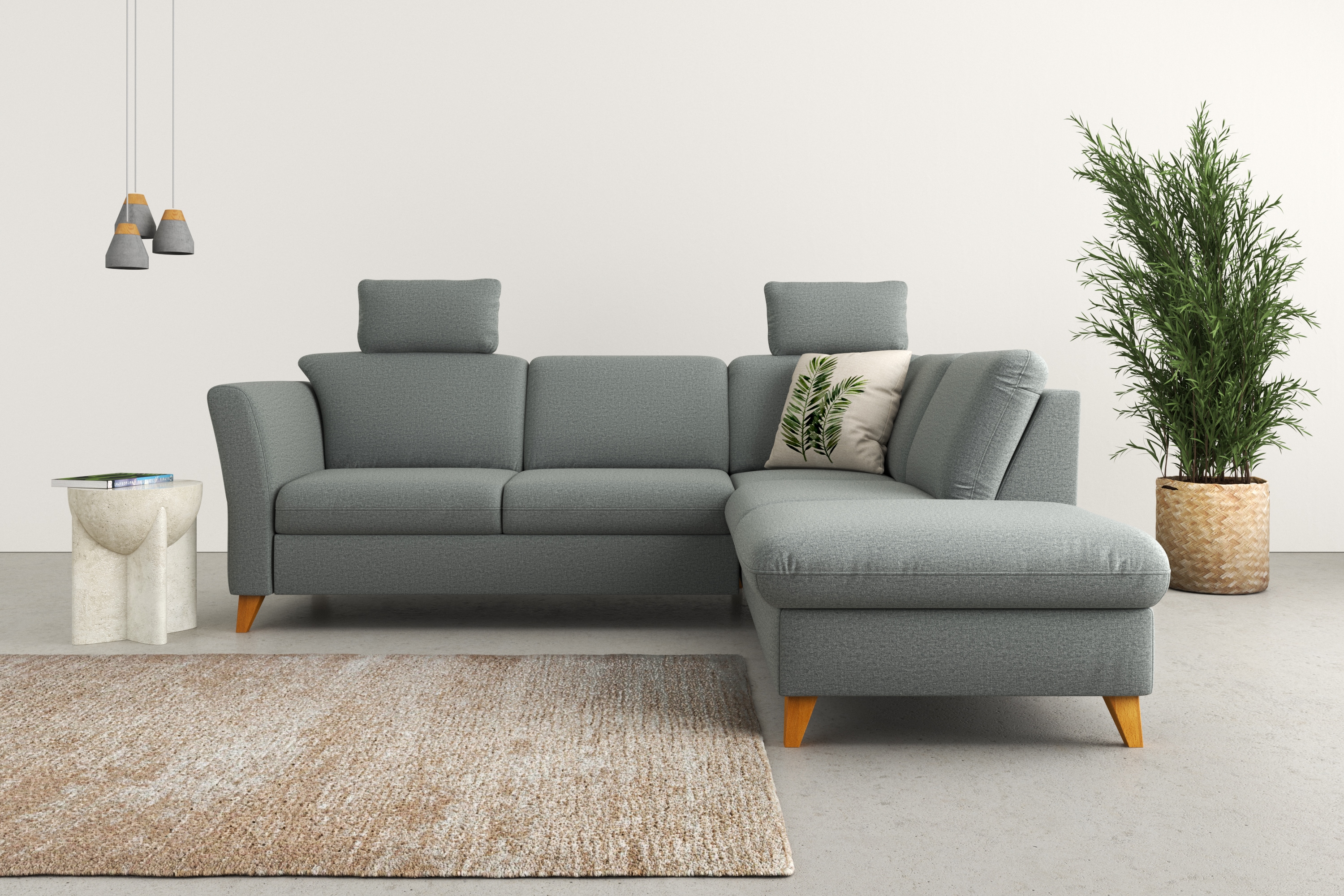Home affaire Ecksofa "Trelleborg L-Form" Federkern-Polsterung, wahlweise mit Schlaffunktion und Stauraum