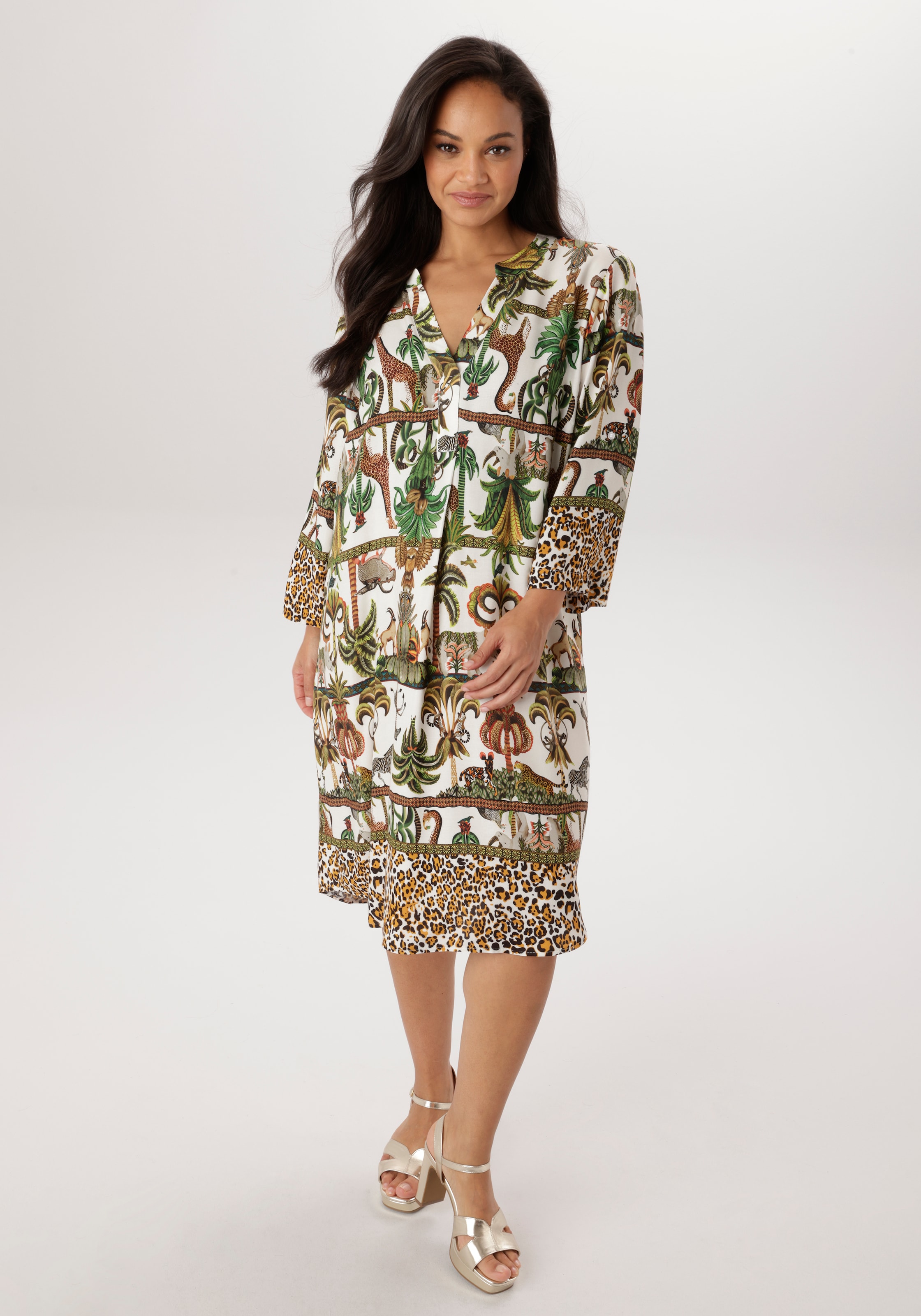 Aniston PLUS Blusenkleid mit farbenfrohem Safari Print - NEUE KOLLEKTION günstig online kaufen
