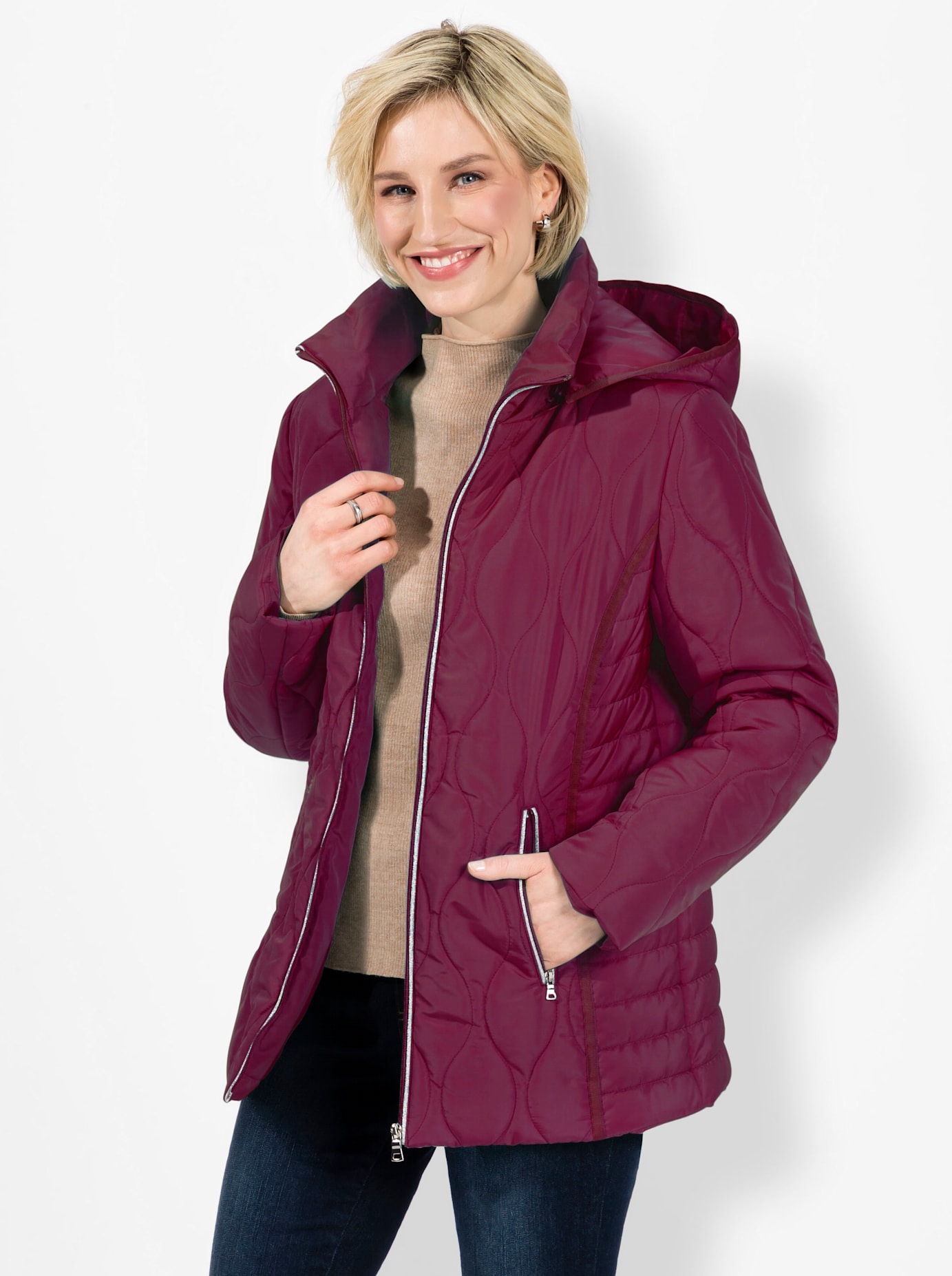 Classic Basics Steppjacke, mit Kapuze