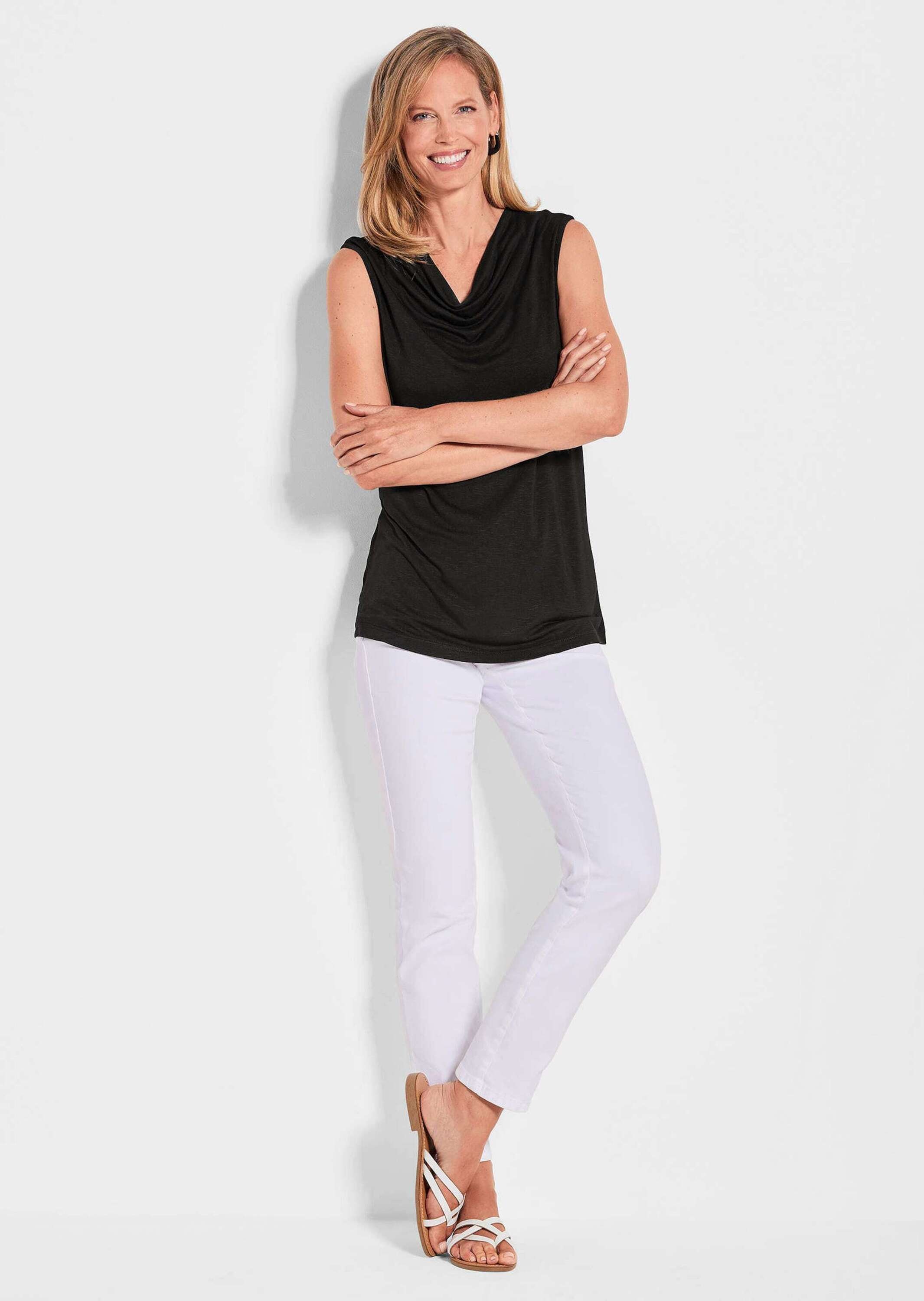 GOLDNER Trägertop "Kurzgröße Ärmelloses Top in Viskose-Jersey" günstig online kaufen