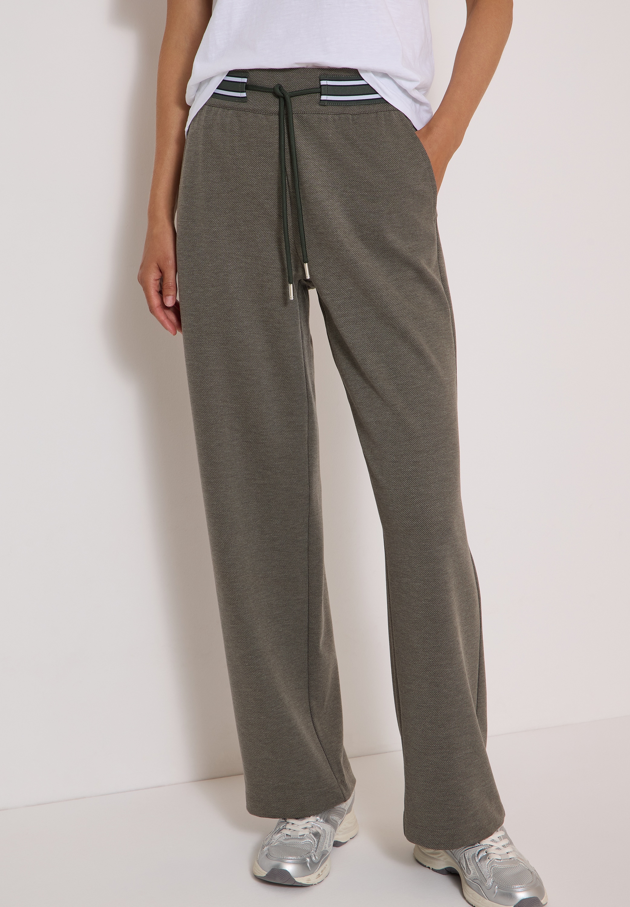 Cecil Stoffhose "Style Neele" Jaquard-Qualität, Elastikbund mit Kontrastdetails