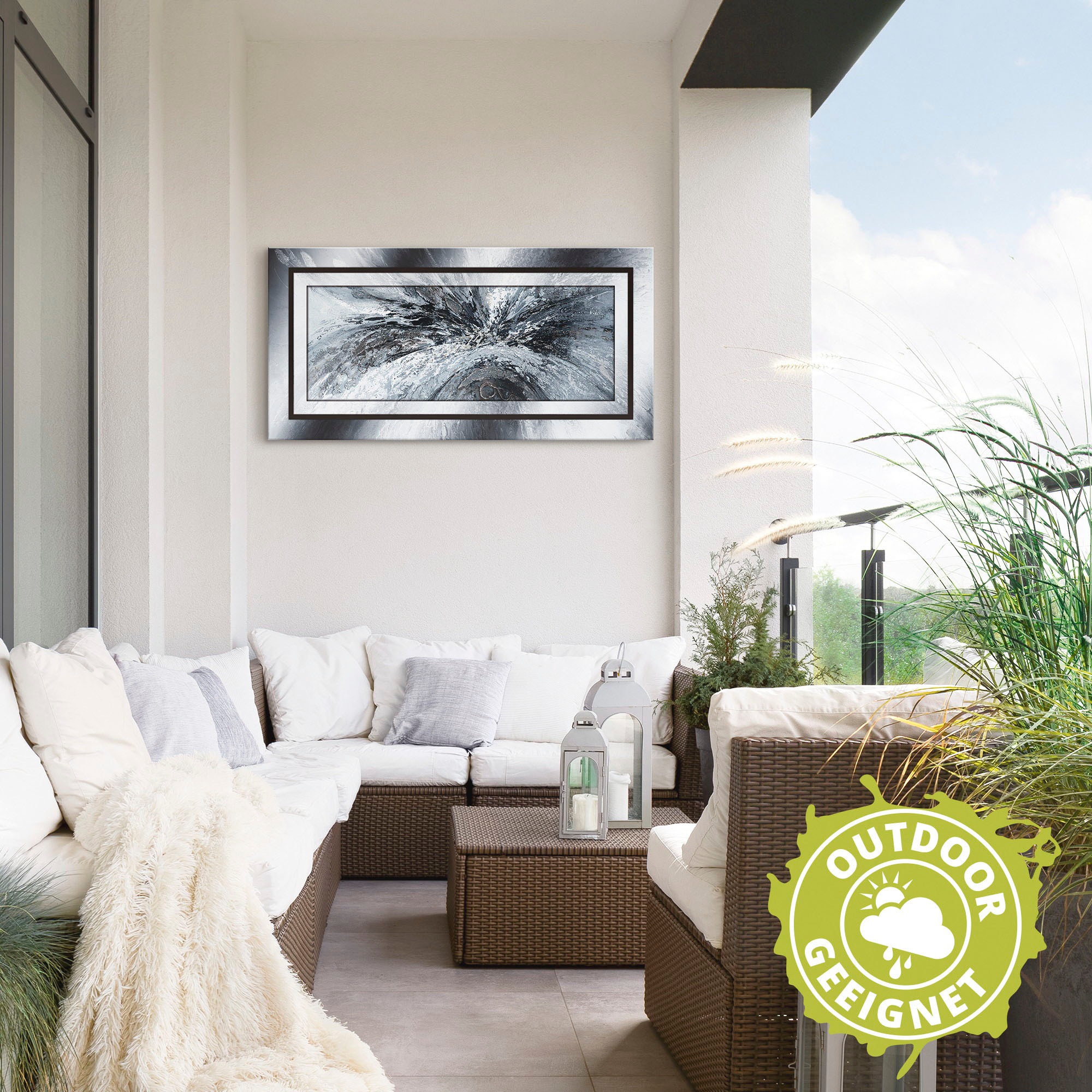 Thumbnail - Artland Wandbild "Schwarz - weiß abstrakt 1" Muster 1 Stk. tlg. als Alubild, Leinwandbild in verschied. Größen