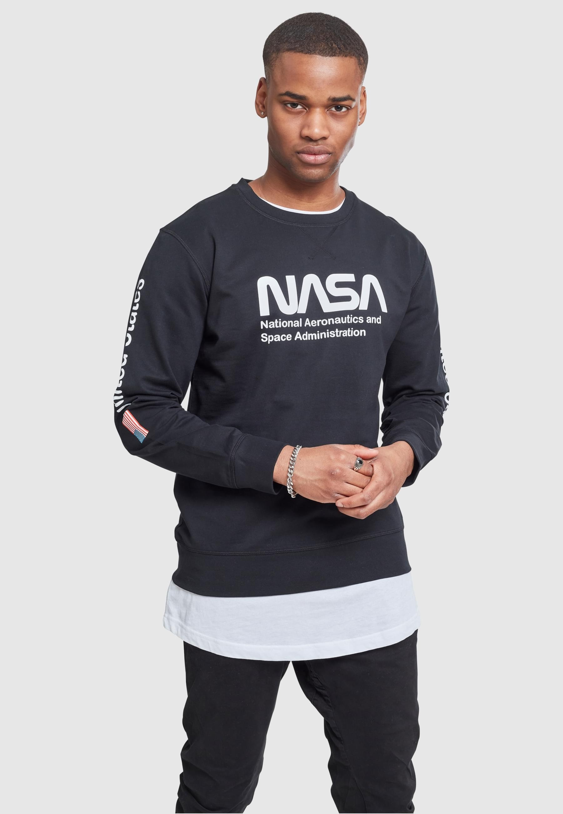 MisterTee Rundhalspullover »MisterTee Herren NASA US Crewneck«, (1 tlg.)