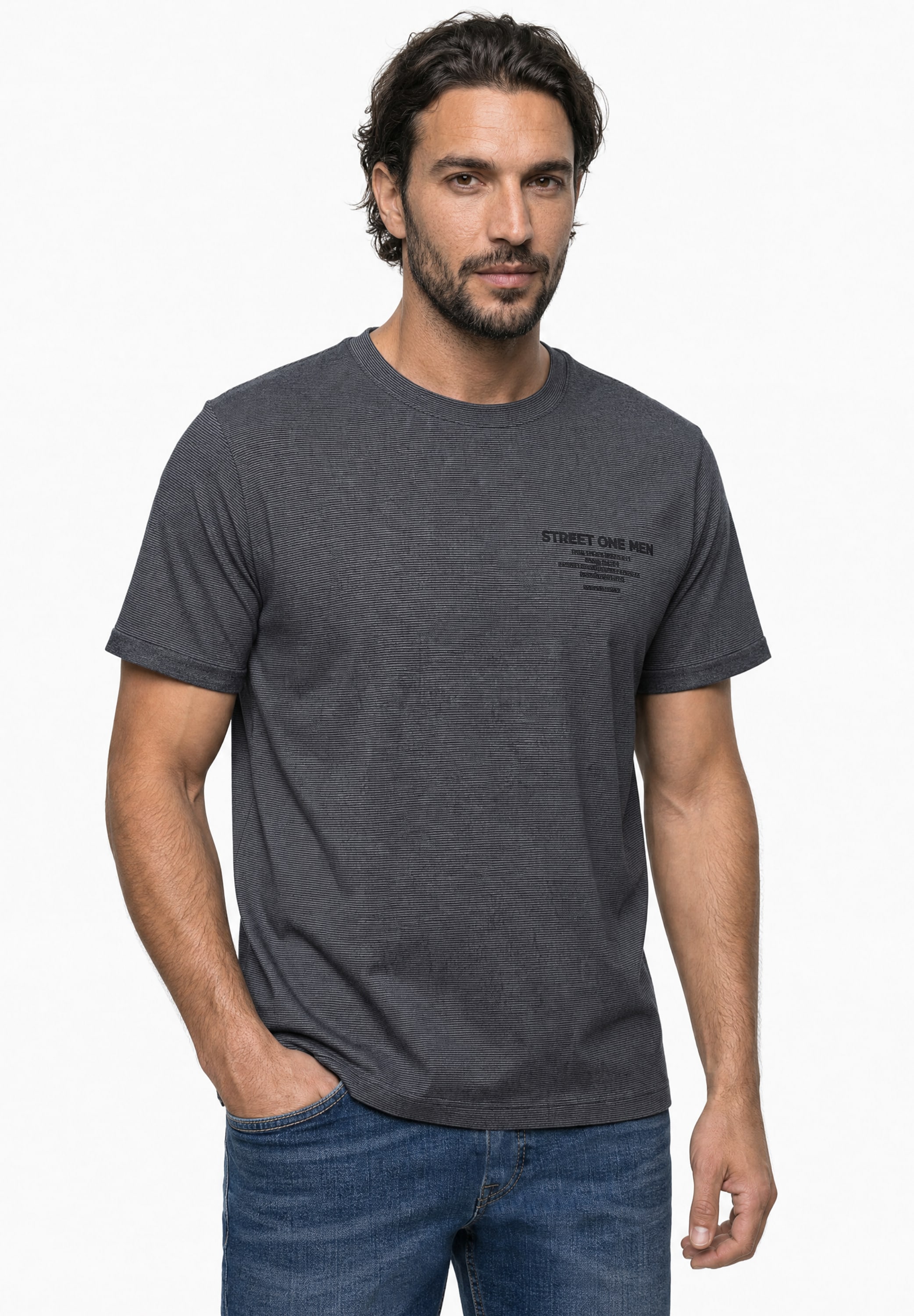 STREET ONE MEN T-Shirt aus reiner Baumwolle