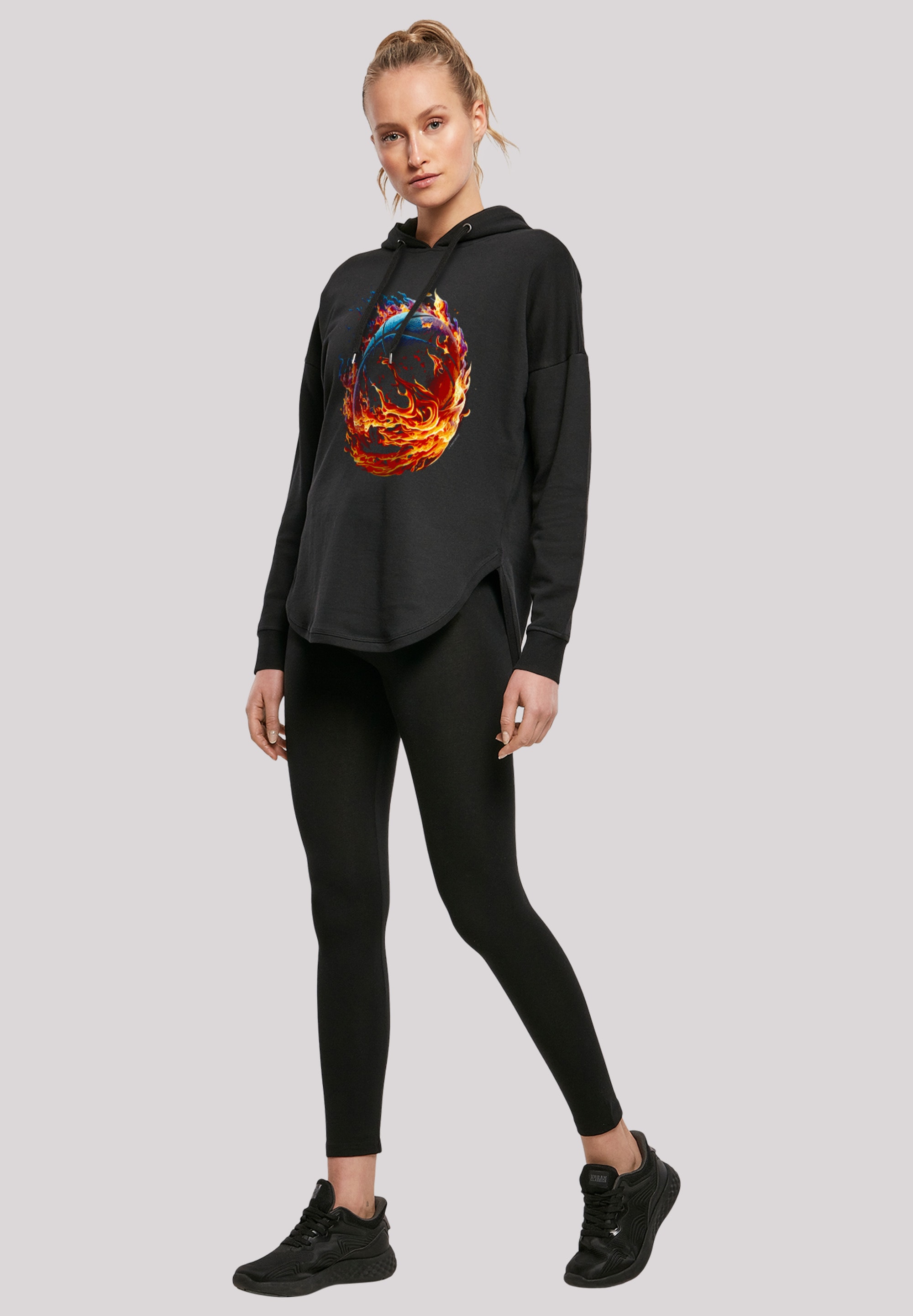 F4NT4STIC Kapuzenpullover »Basketball On Fire Sport OVERSIZE HOODIE«, Print