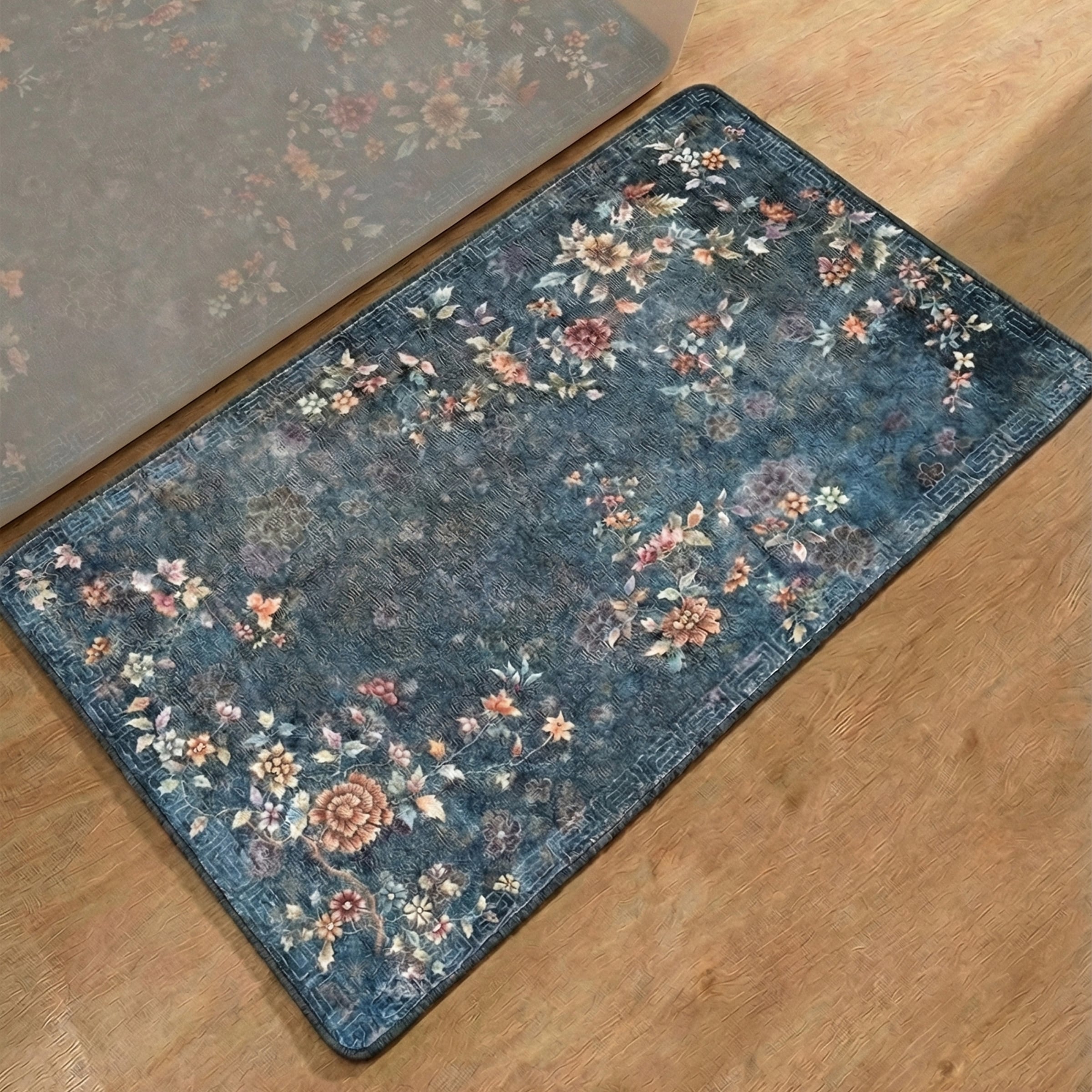 Gino Falcone Badematte "Aquata GF-165, Badvorleger, Badezimmer Teppich" Höhe 7 mm rutschhemmend beschichtet fußbodenheizungsgeeignet Badteppich, bedruckt, Blumen Design, rechteckig