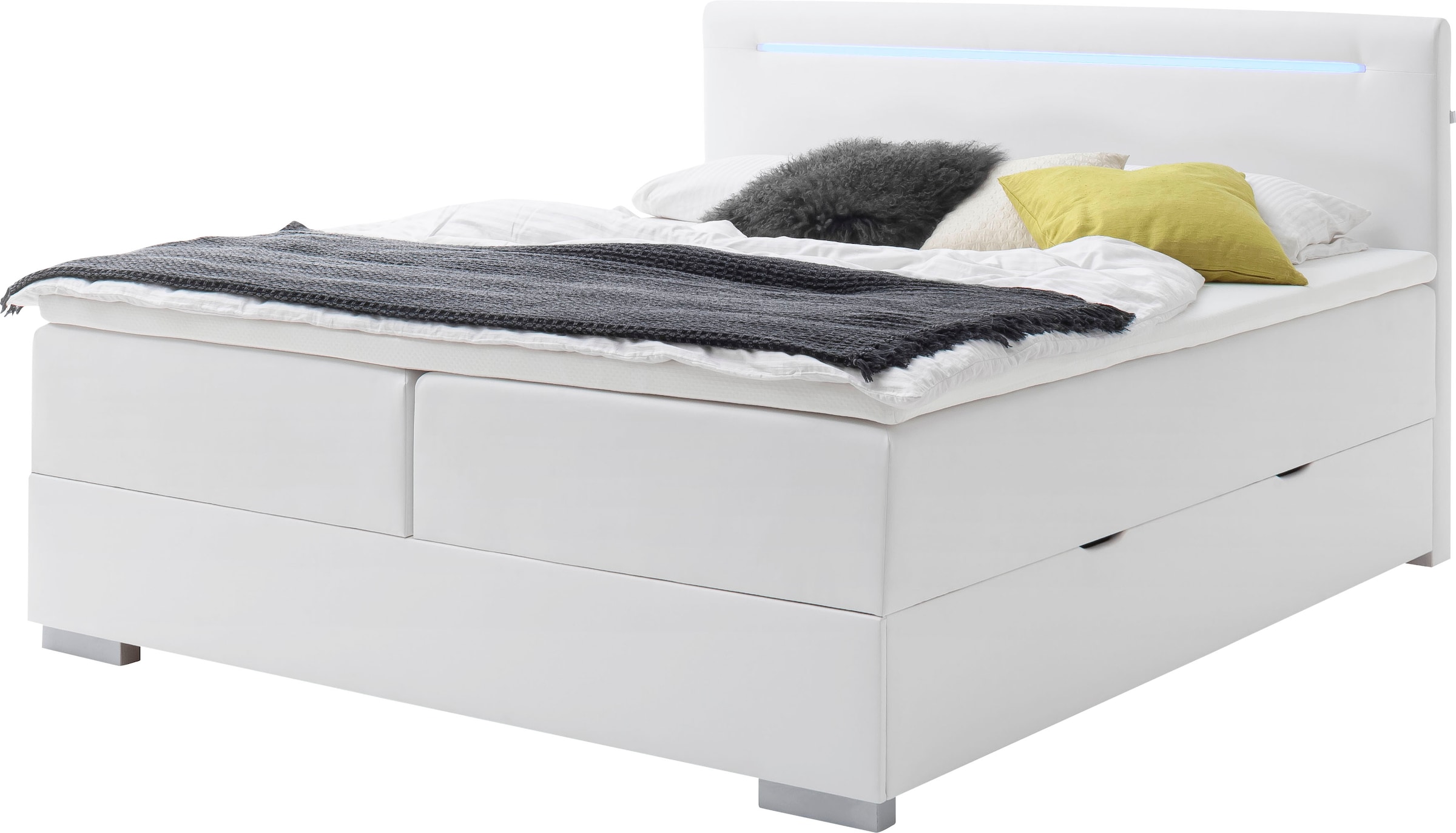 meise.möbel Boxspringbett »Las Vegas 2«, inkl. LED Beleuchtung im Kopfteil, mit Bettkasten und Topper