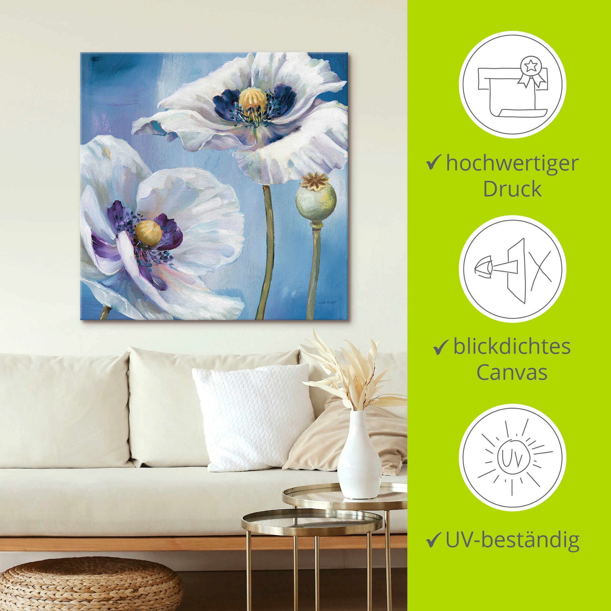Artland Wandbild »Blauer Tanz II«, Blumen, (1 St.), als Leinwandbild, Poster in verschied. Größen