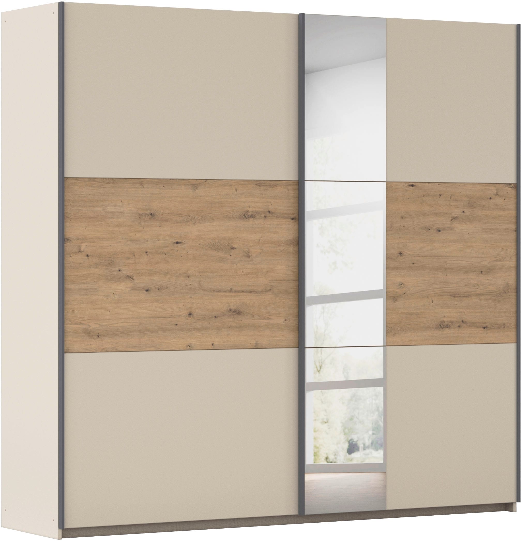 rauch "Kleiderschrank Schrank Garderobe Schlafzimmerschrank SAJO" in 2 Breiten (218, 261 cm) optional mit Spiegel MADE IN GERMANY