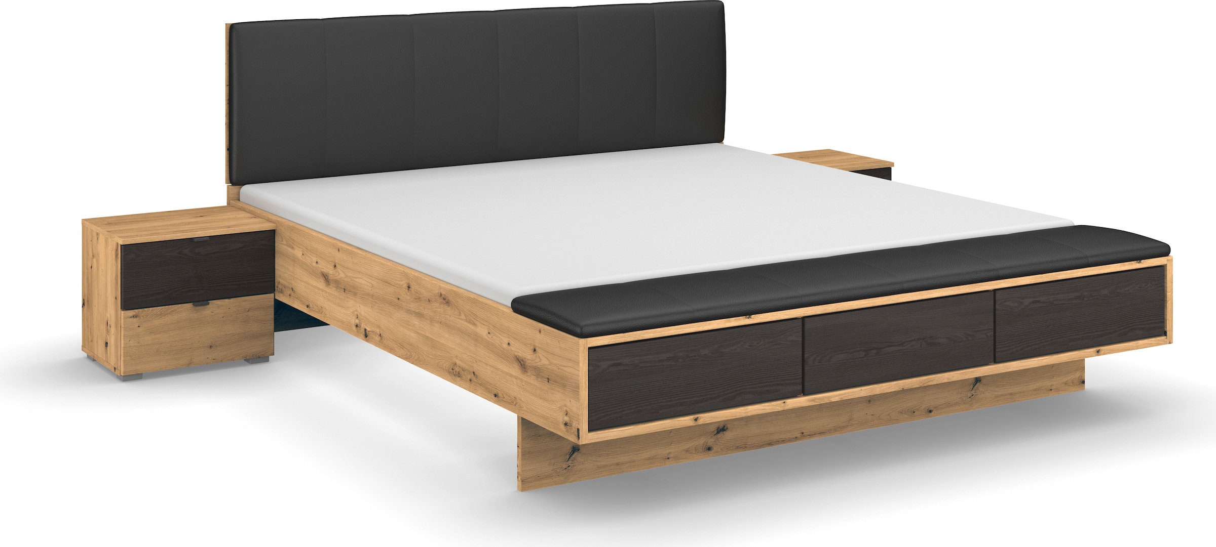 rauch Bettanlage »Apollon«, (Set, 3 St.), mit Bettbank und Nachttisch-Paar,  Schubladen mit push-to-open Funktion | BAUR