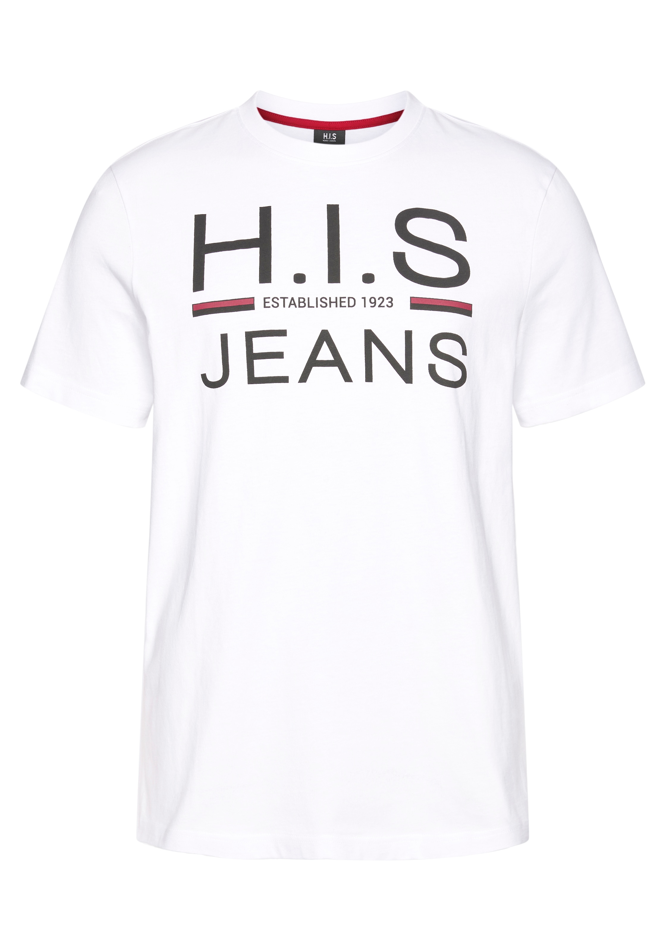 H.I.S Rundhalsshirt, (Packung, 2er-Pack), schmal geschnitten, bedrucktes Design, Rundhals, aus Baumwolle