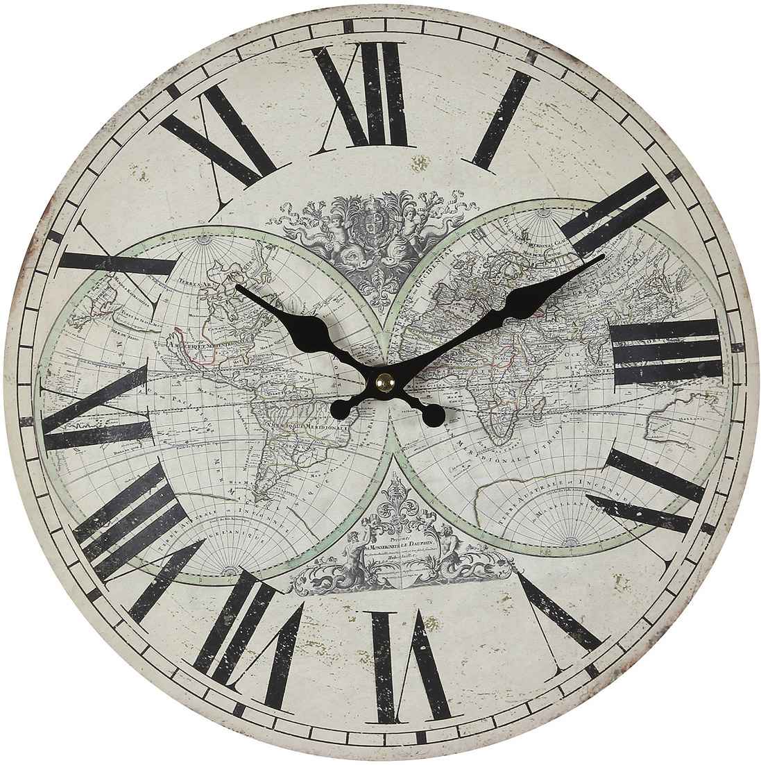 Ambiente Haus Wanduhr "Landkarte Wanduhr 28cm"