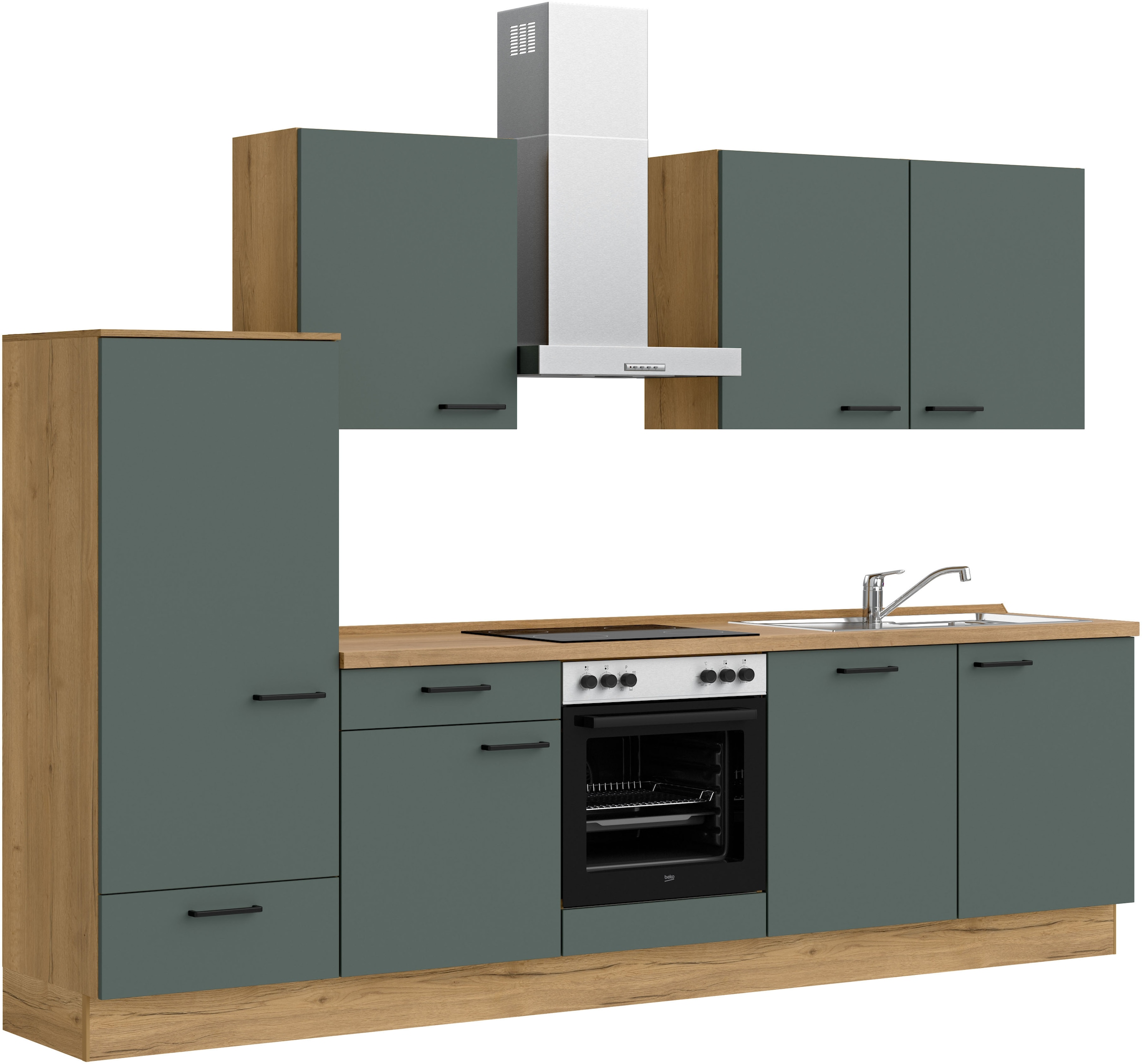 nobilia® Küchenzeile »"Easytouch I"«, vormontiert, Ausrichtung wählbar, Breite 300 cm, wahlw. mit E-Geräten