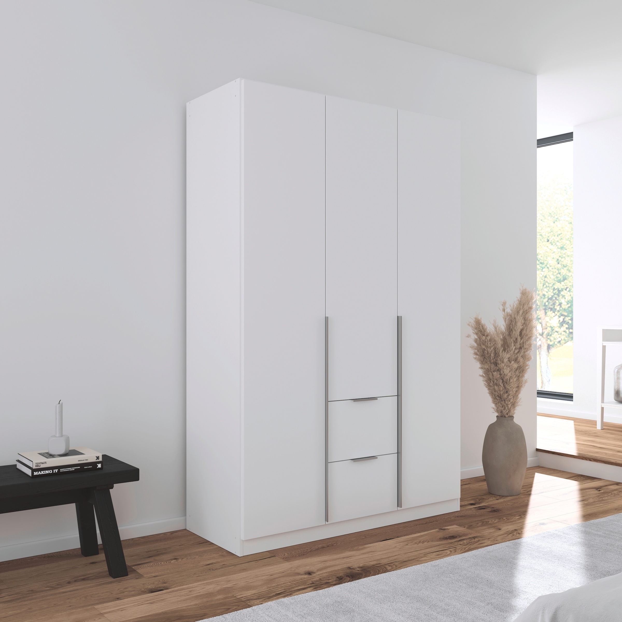 rauch Drehtürenschrank »Kleiderschrank Schrank Garderobe AGORDO mit Dekor- oder Hochglanzfront«, mit Außenschubkästen, in 6 Breiten und 2 Höhen MADE IN GERMANY