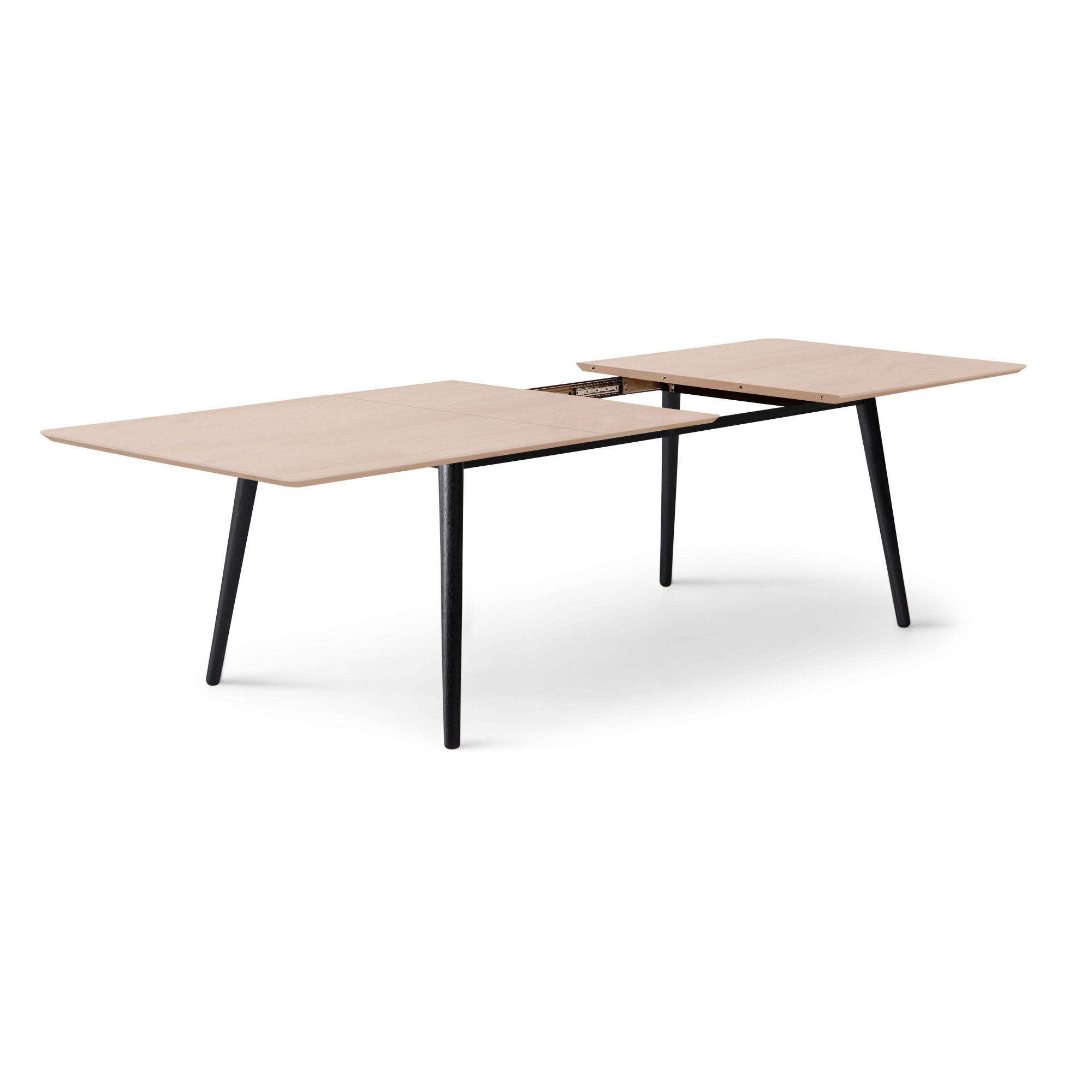 Hammel Furniture Esstisch »Meza Designtisch mit Auszugsfunktion und 2 Einlegeplatten«, abgerundete Tischplatte MDF, Massivholzgestell, in zwei Breite