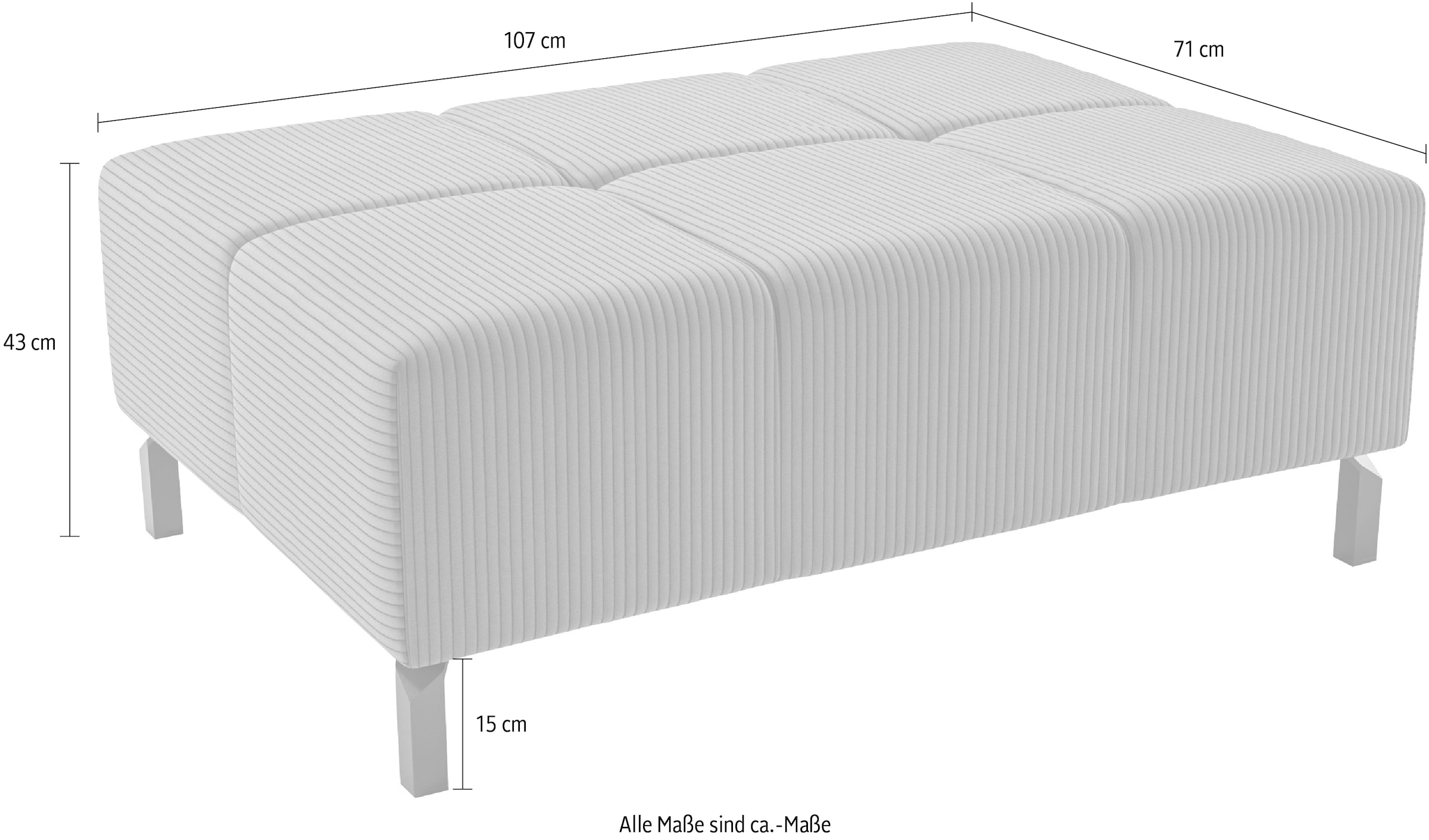 INOSIGN Hockerbank »Ancona New«, passend zum Ecksofa, auch in Easy care-Bezug + Cord