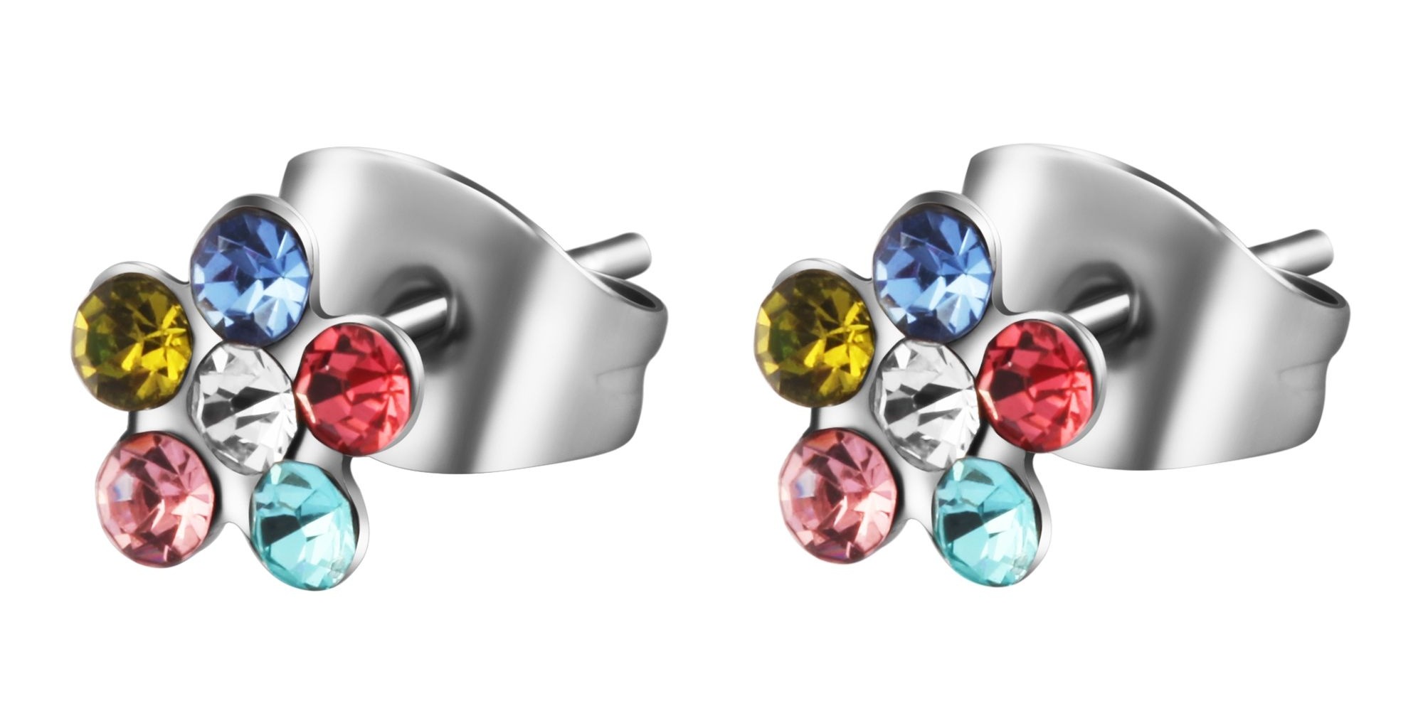 Adelia´s Paar Ohrhänger »Mädchen Ohrringe – Ohrstecker aus Edelstahl mit Strass Steinchen« Schöne Geschenkidee zum einfach so