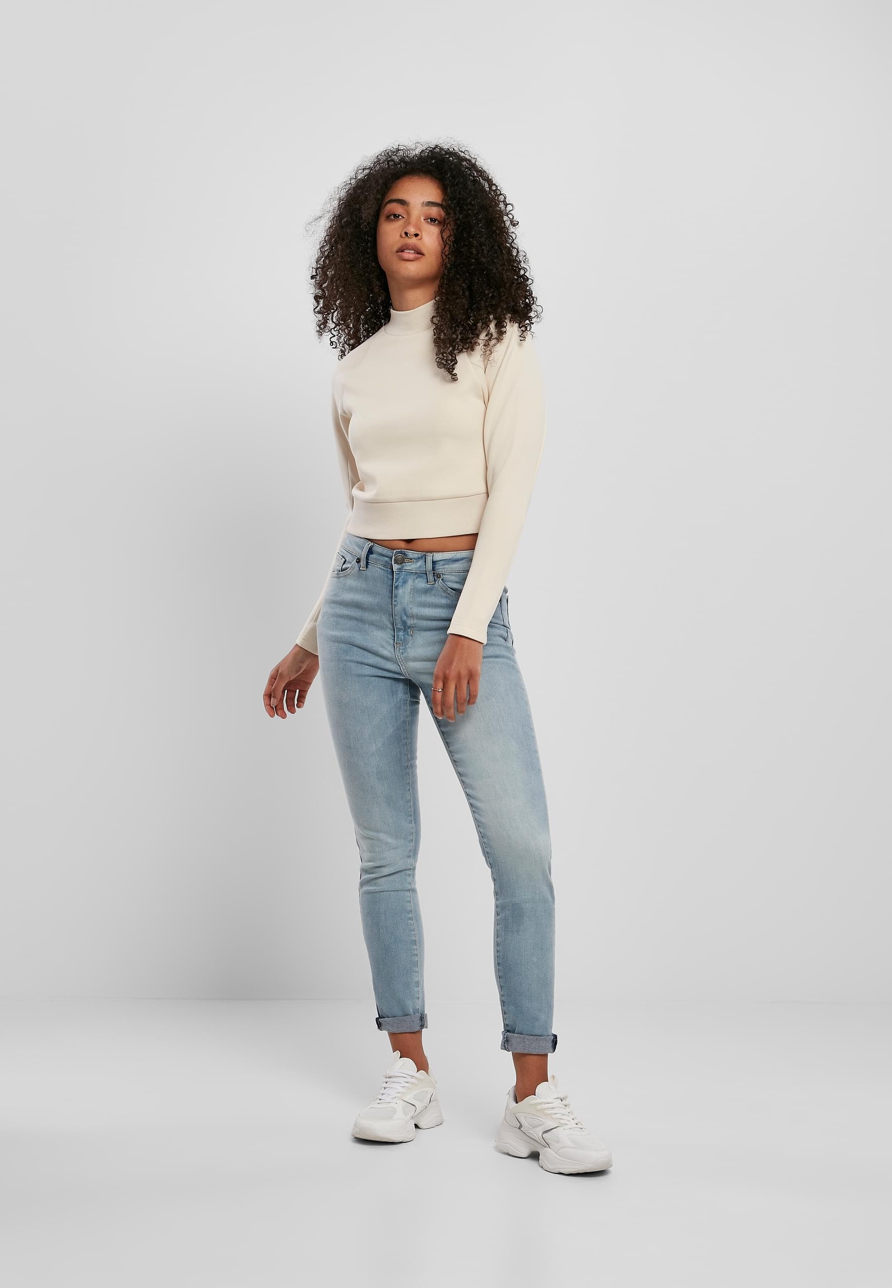 URBAN CLASSICS Sweatshirt »Urban Classics Damen Ladies Interlock Short Turtleneck Crew«, (1 tlg.)
