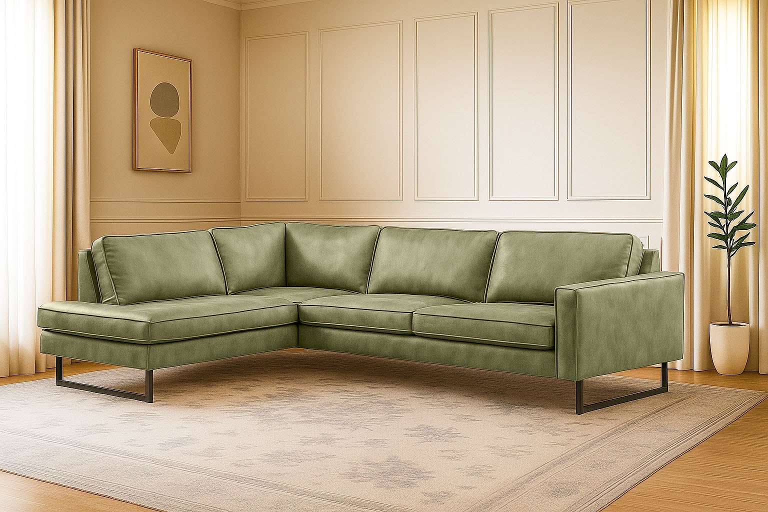Places of Style Ecksofa "Pinto, 290 cm, Cord, Chenille, Lederoptik, Ottoman günstig online kaufen