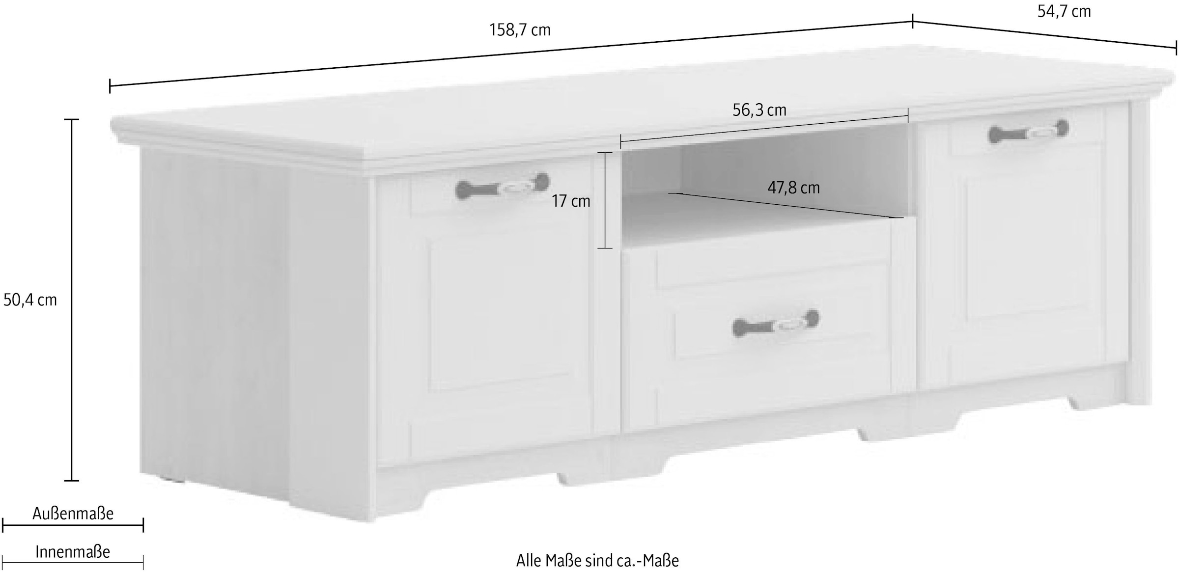 Home affaire TV-Board »Evergreen«, mit Soft-Close-Funktion, Breite 158,7 cm