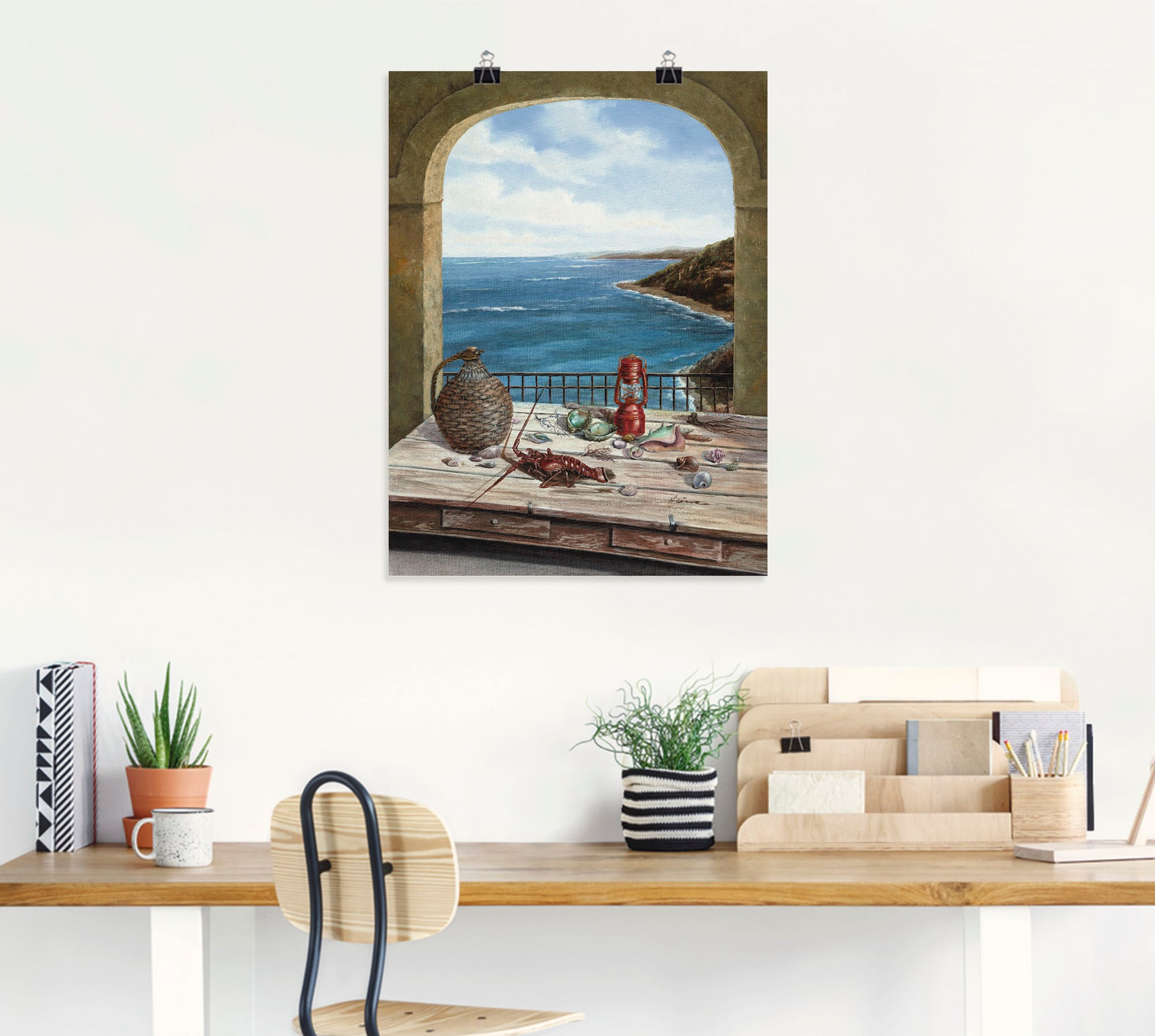 Artland Wandbild »Stillleben am Meer«, Fensterblick, (1 St.), als Alubild,  Leinwandbild, Wandaufkleber oder Poster in versch. Größen bestellen | BAUR