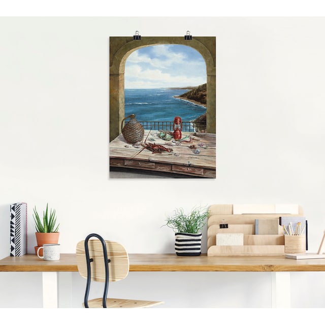 Artland Wandbild »Stillleben am Meer«, Fensterblick, (1 St.), als Alubild,  Leinwandbild, Wandaufkleber oder Poster in versch. Größen bestellen | BAUR