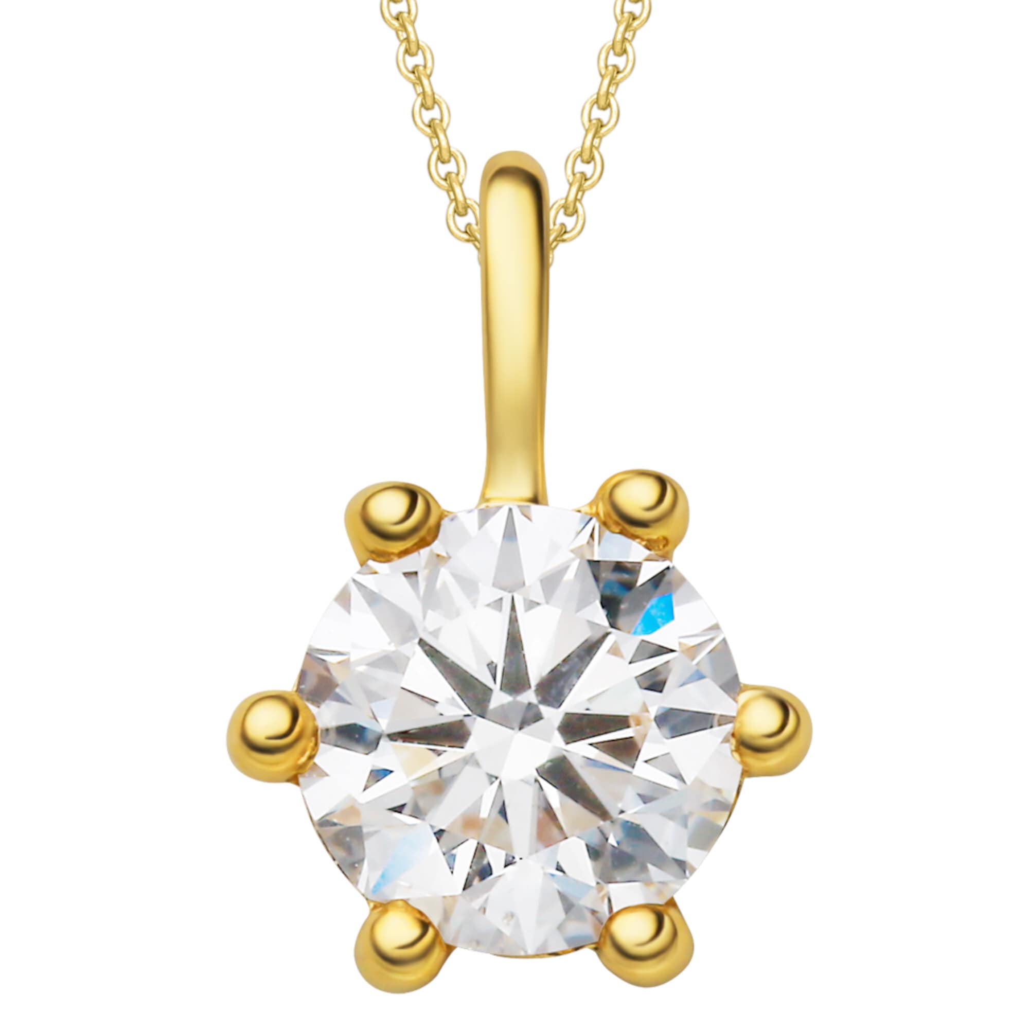 Kettenanhänger »0.4 ct Diamant Brillant Anhänger aus 750 Gelbgold«, Damen Gold Schmuck