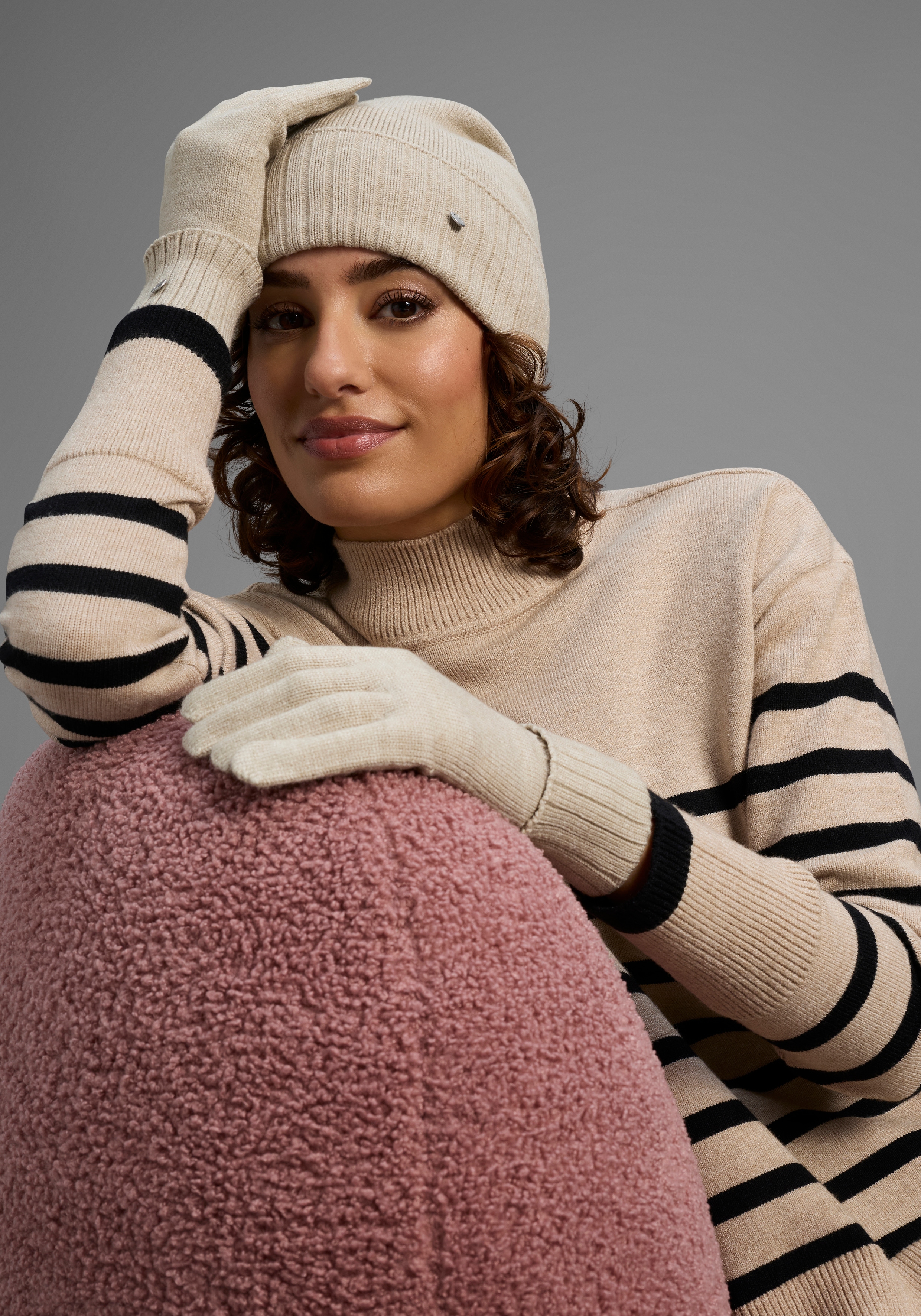 Laura Scott Strickmütze Set, inkl. Handschuhe, 2 Stk. tlg. günstig online kaufen