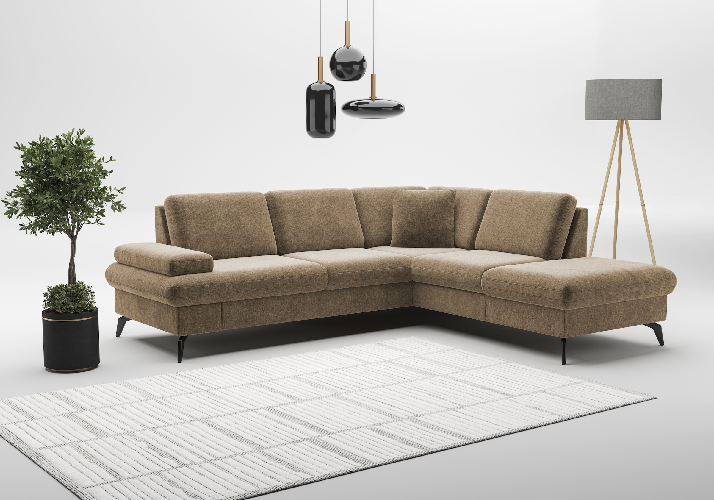 sit&more Ecksofa "Morris Jubi L-Form, B: 238 cm" mit Armteilfunktion & 1 Zierkissen, optional Schlaffunktion