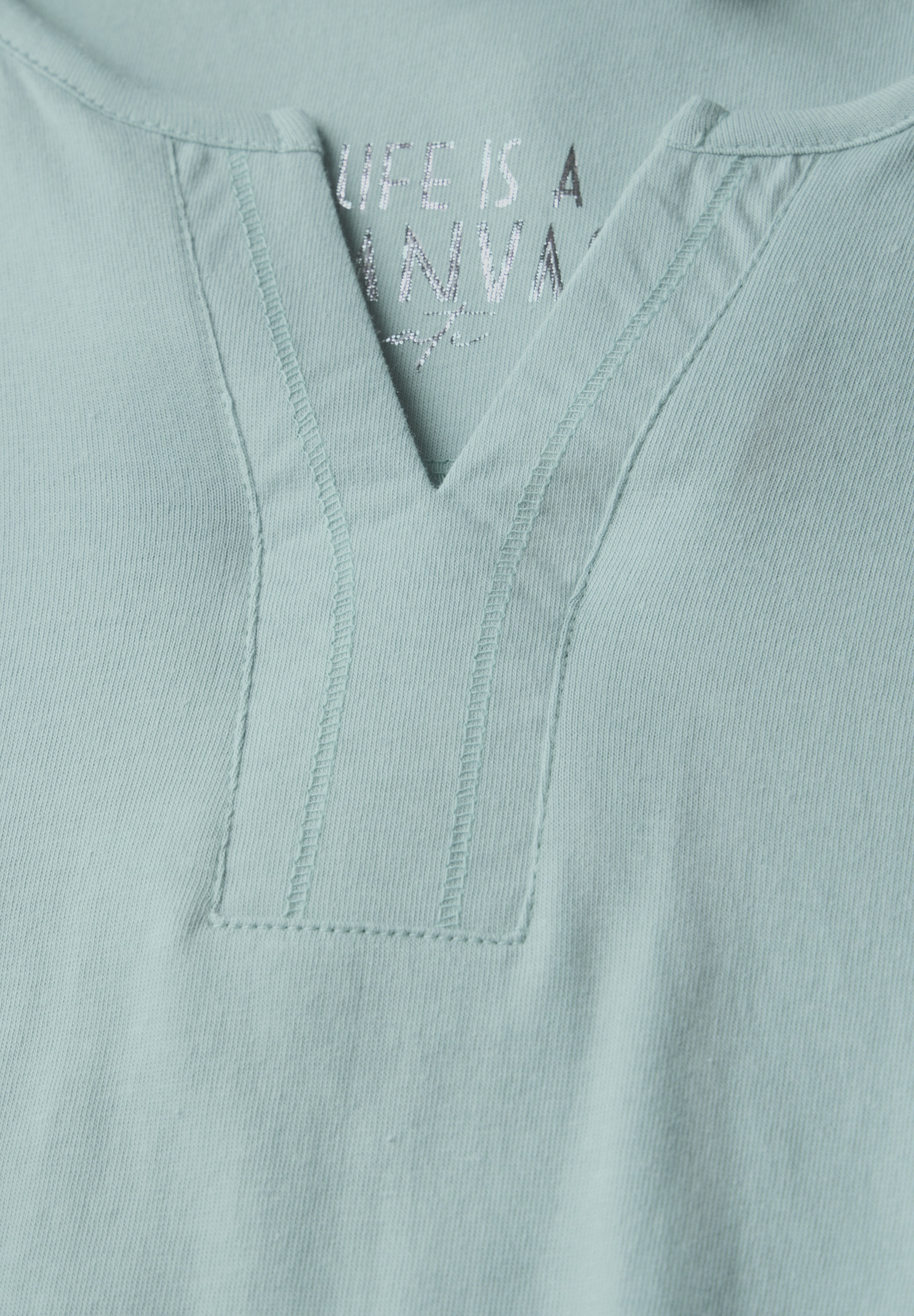 Cecil 3/4-Arm-Shirt, mit geschlitztem Rundhalsausschnitt