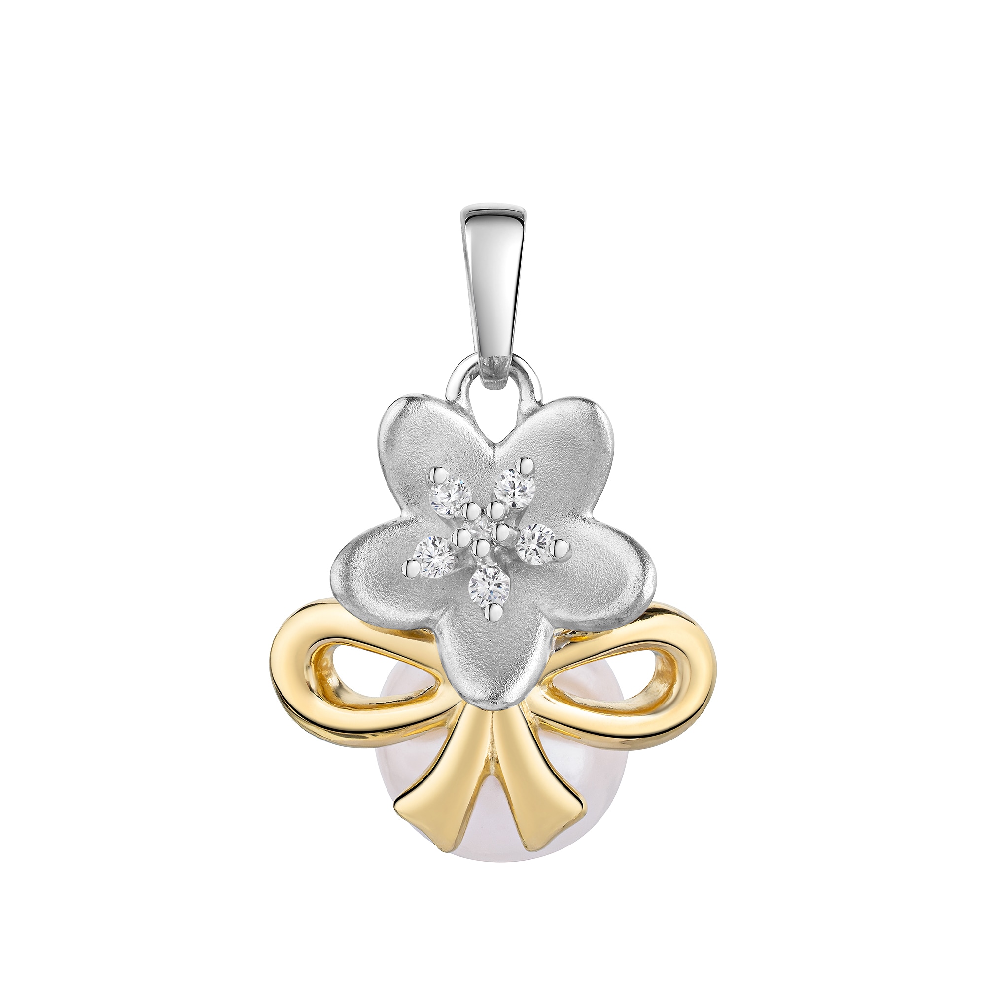 CELESTA Kette mit Anhänger »925/- Sterling Silber zweifarbig Perle«
